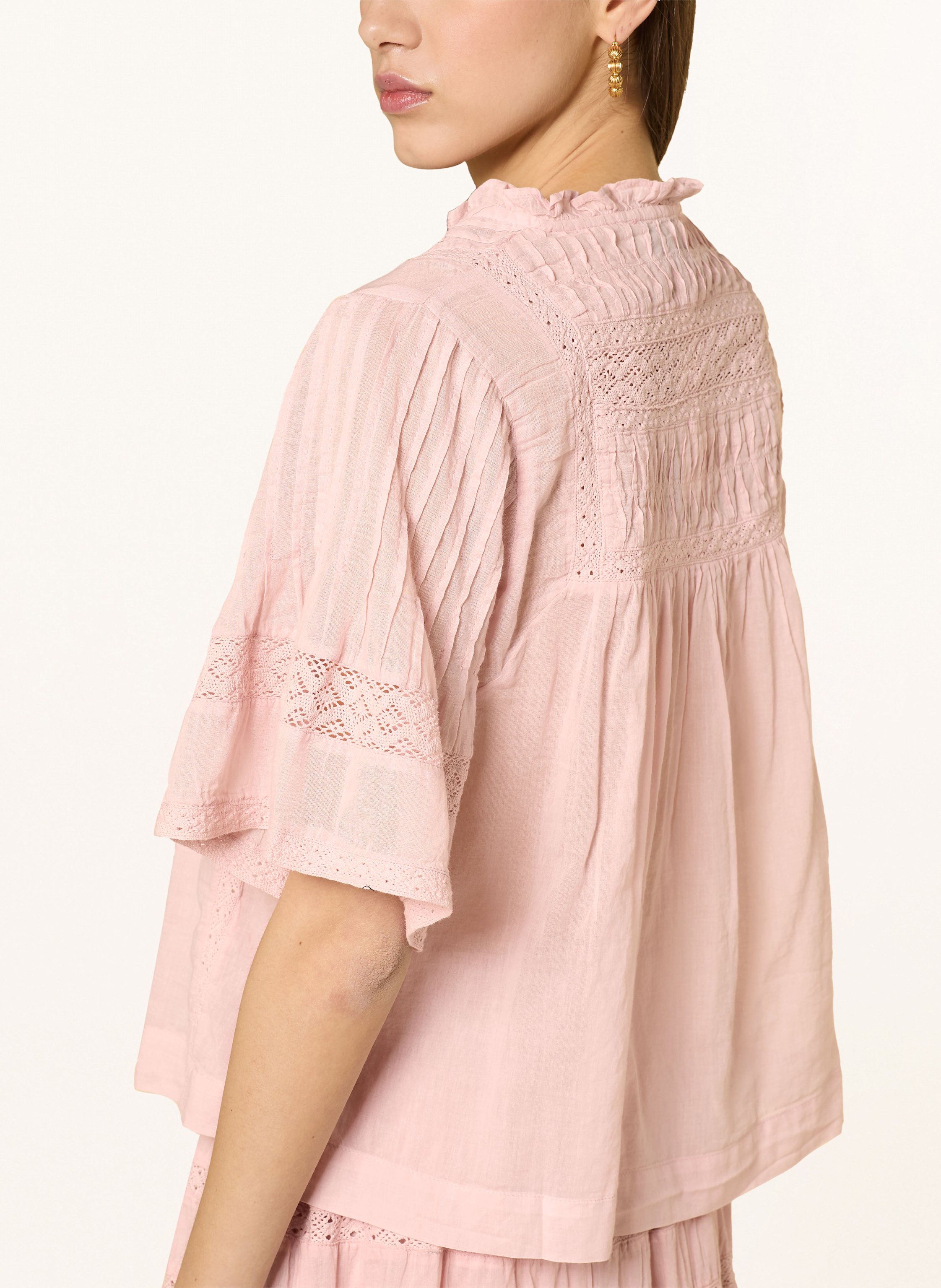 Thumbnail - Neo Noir Blusenshirt Siama Mit Spitze rosa