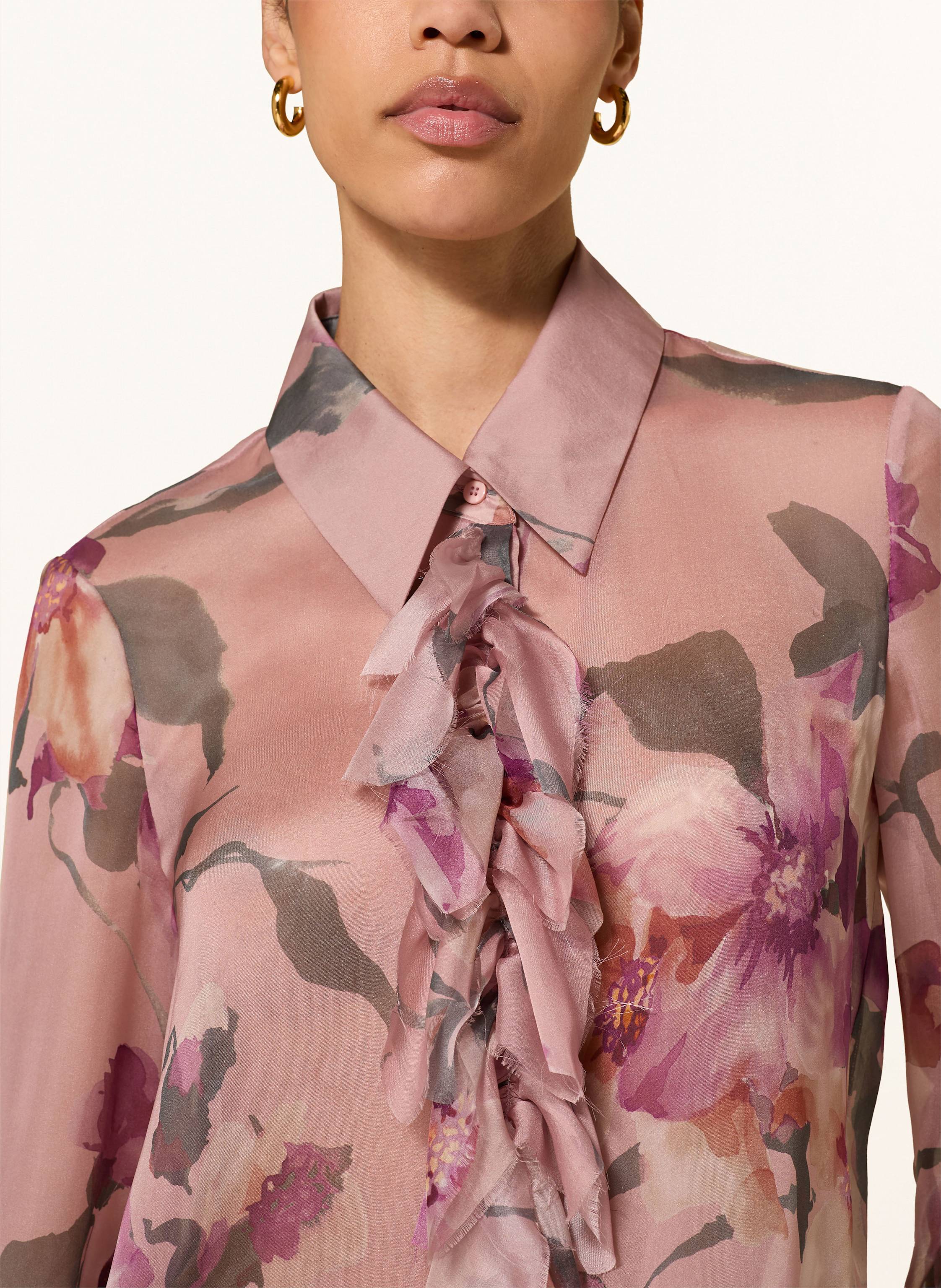 Thumbnail - Luisa Cerano Hemdbluse Aus Seide Mit Rüschen rosa
