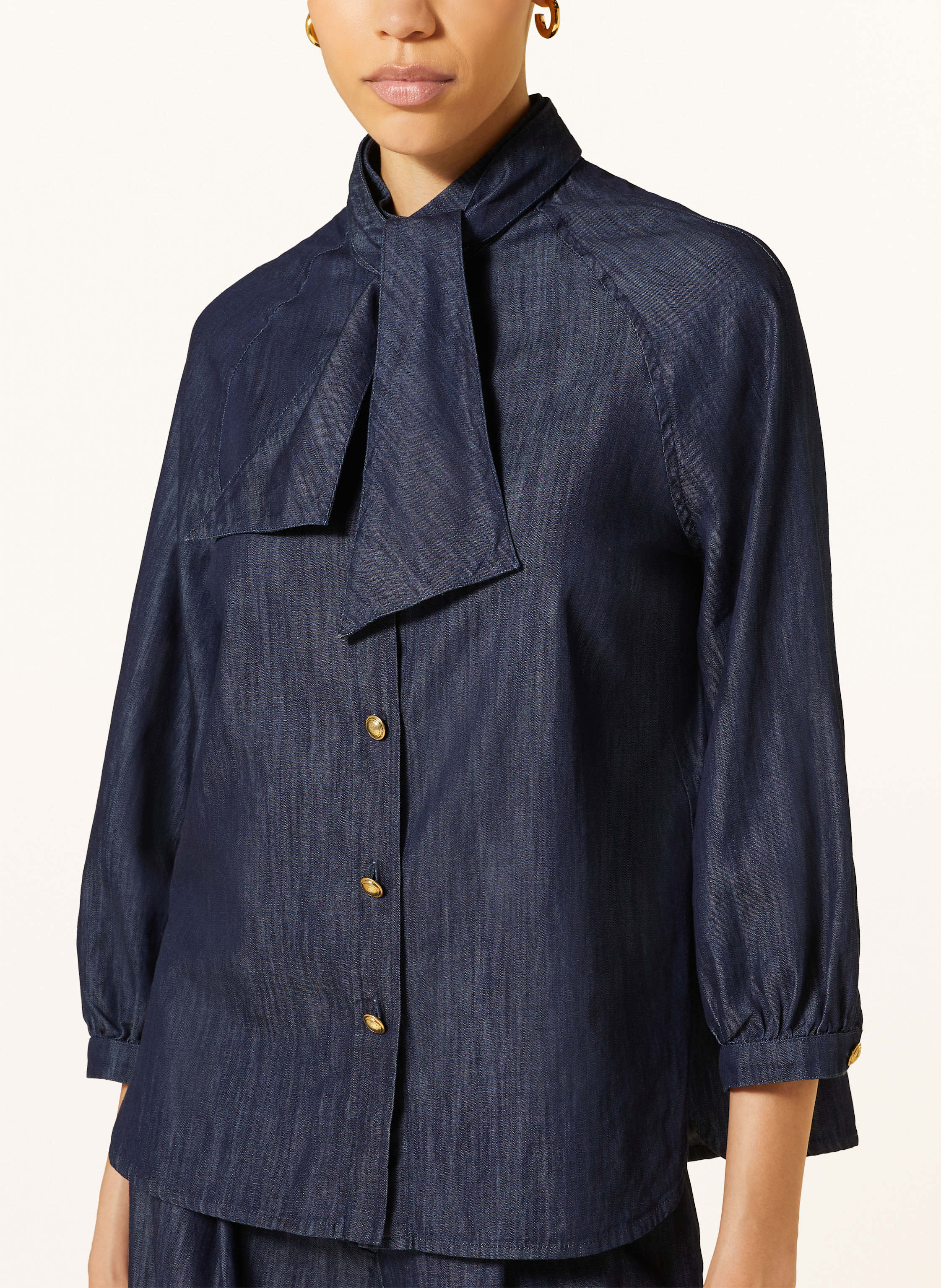 Thumbnail - Luisa Cerano Bluse In Jeansoptik Mit Abnehmbarer Schluppe blau