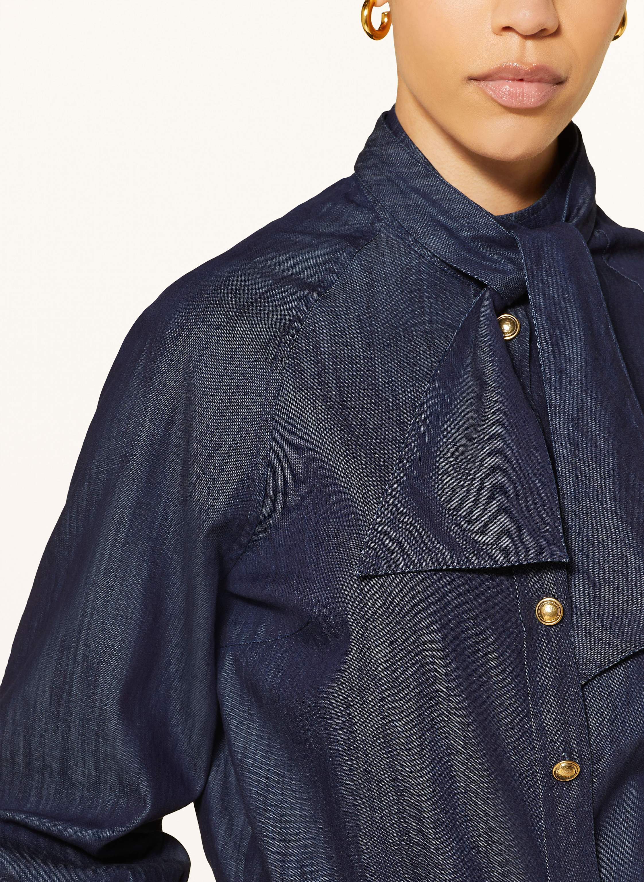 Thumbnail - Luisa Cerano Bluse In Jeansoptik Mit Abnehmbarer Schluppe blau