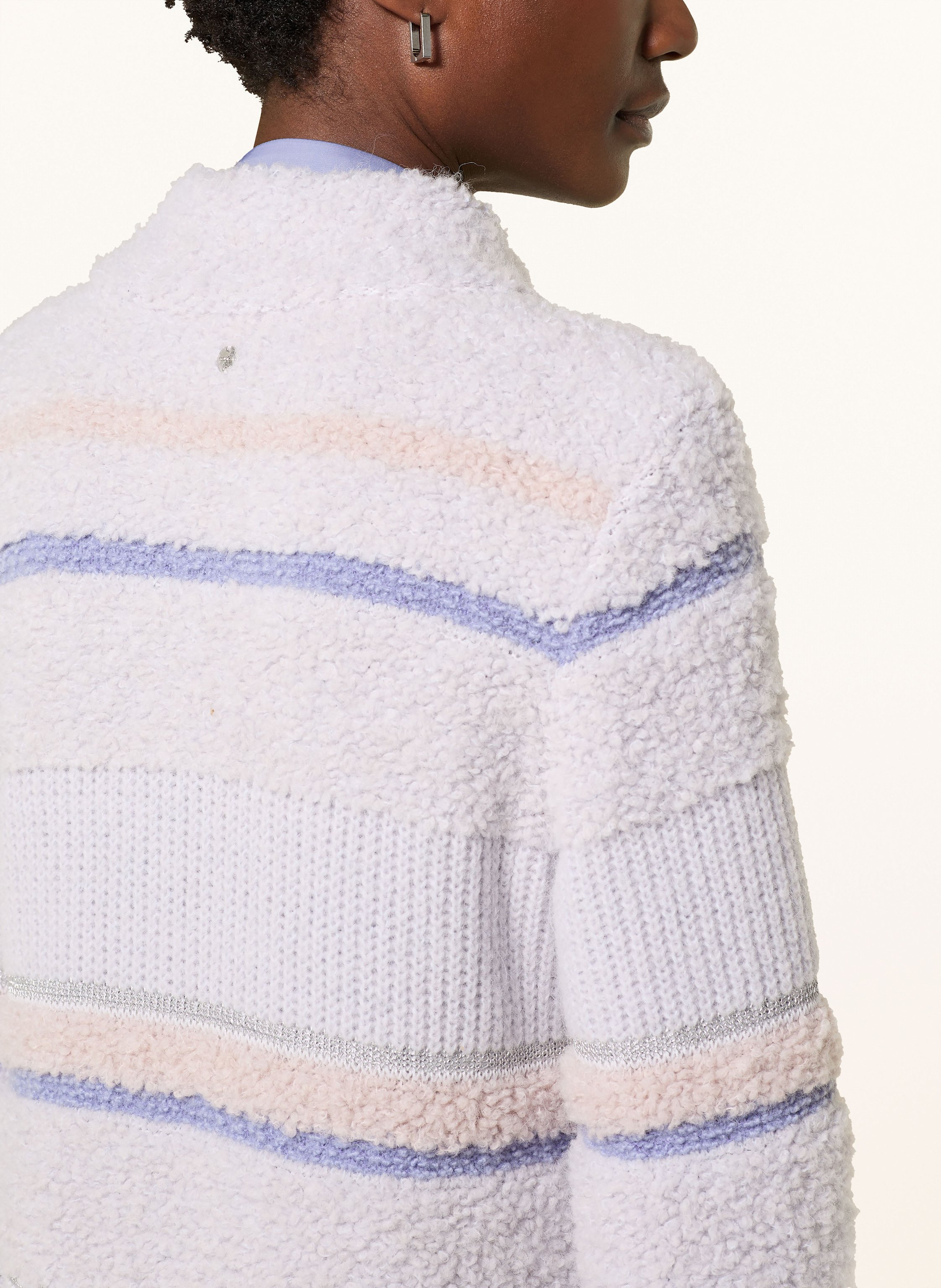 Thumbnail - Marc Cain Strickmantel Mit Pailletten Und Glitzergarn lila