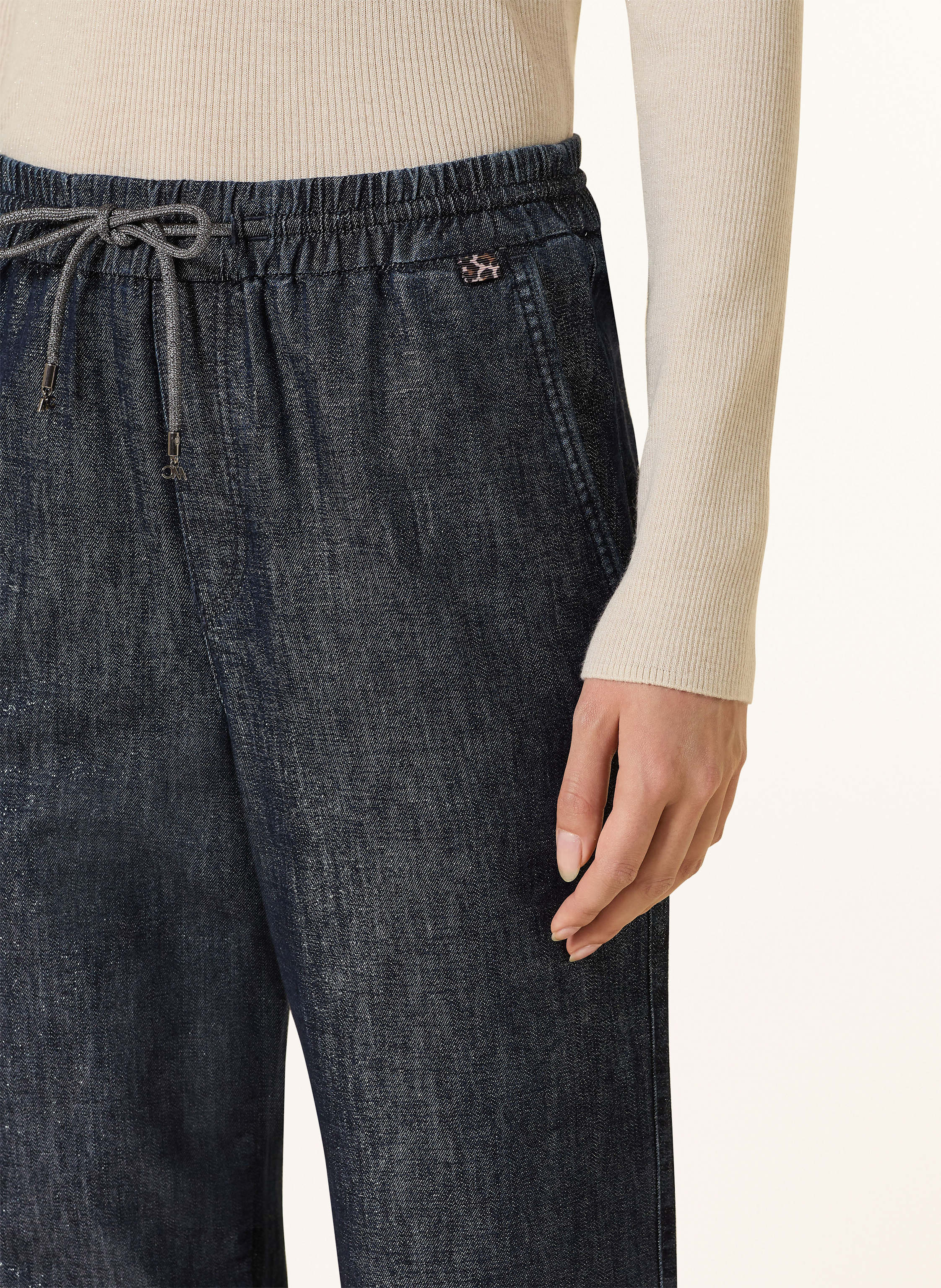 Thumbnail - Marc Cain Boyfriend Jeans Rhodos Mit Glitzergarn blau