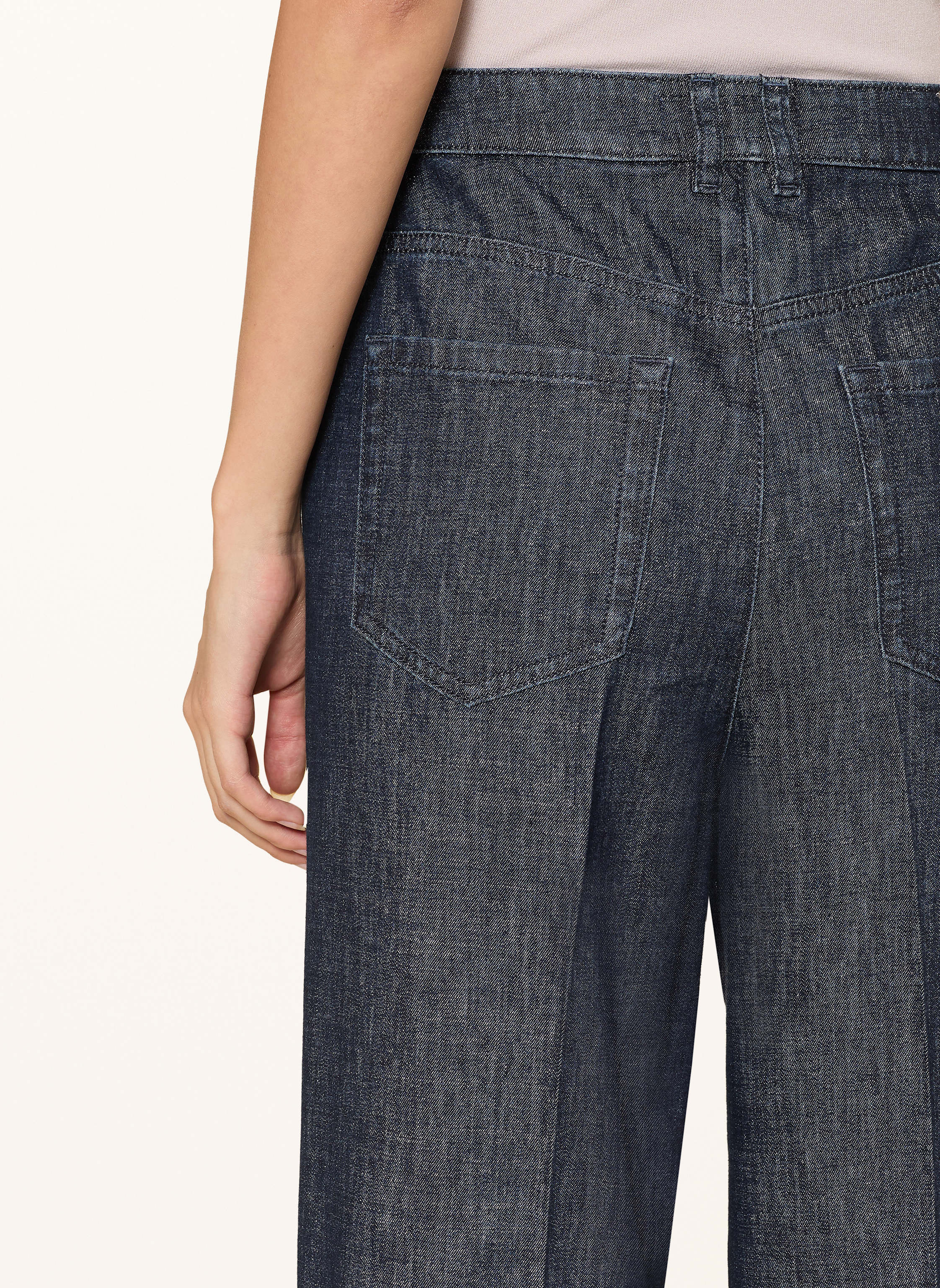 Thumbnail - Marc Cain Wide Leg Jeans Warri Mit Glitzergarn blau