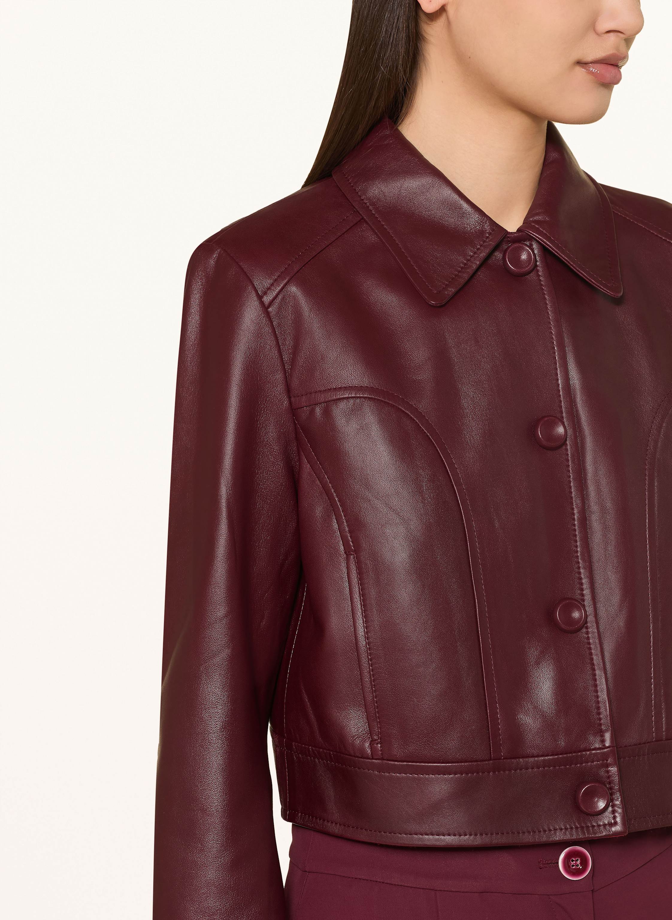 Thumbnail - Marc Cain Cropped-Lederjacke rot