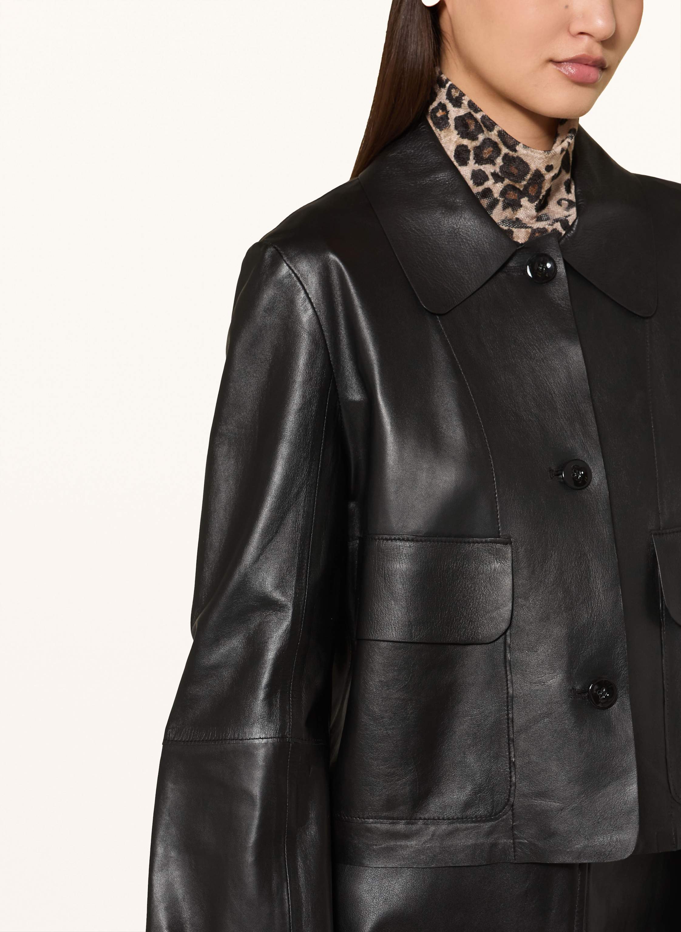 Thumbnail - Marc Cain Lederjacke schwarz