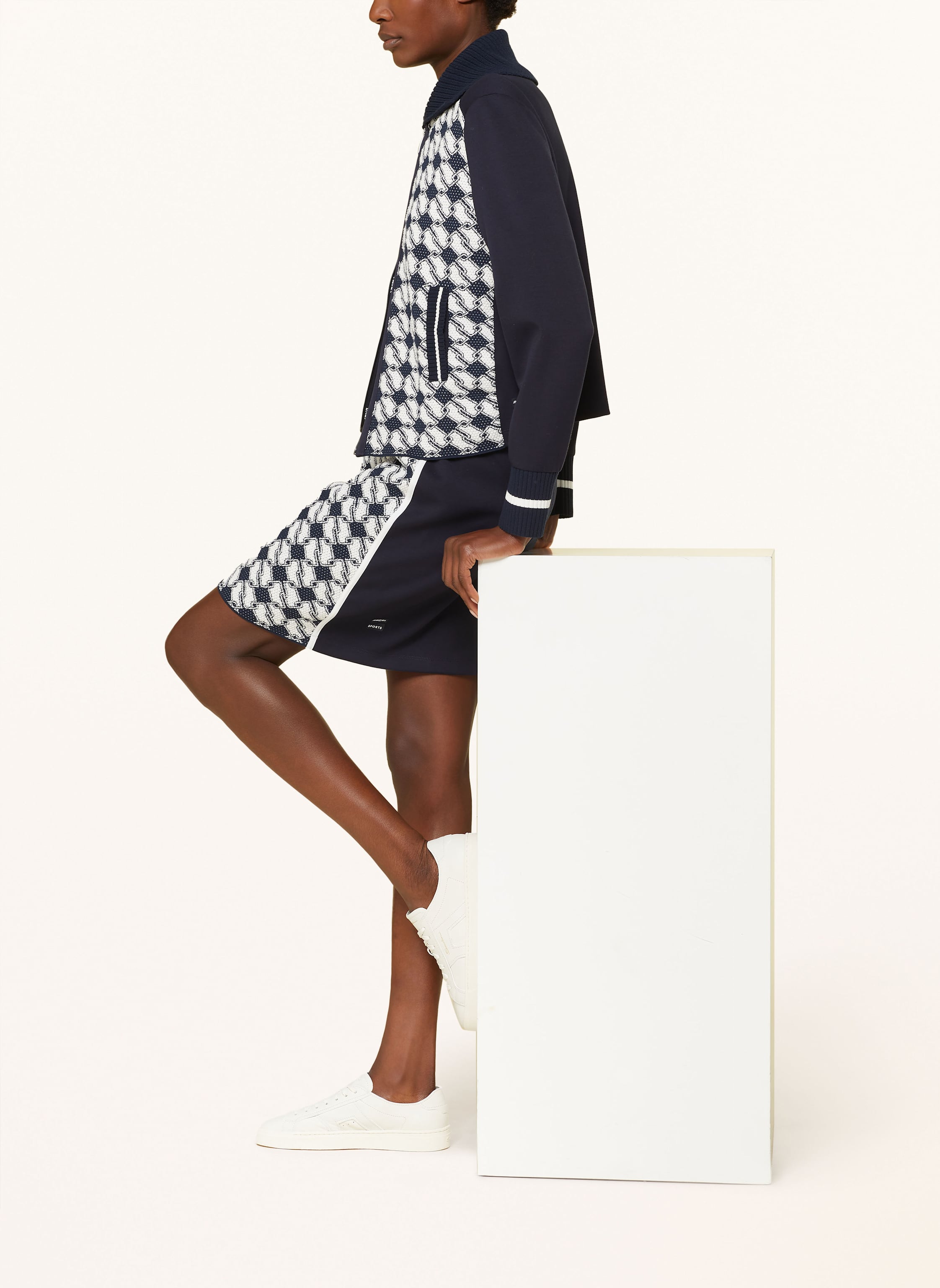 Thumbnail - Marc Cain Rock Im Materialmix blau