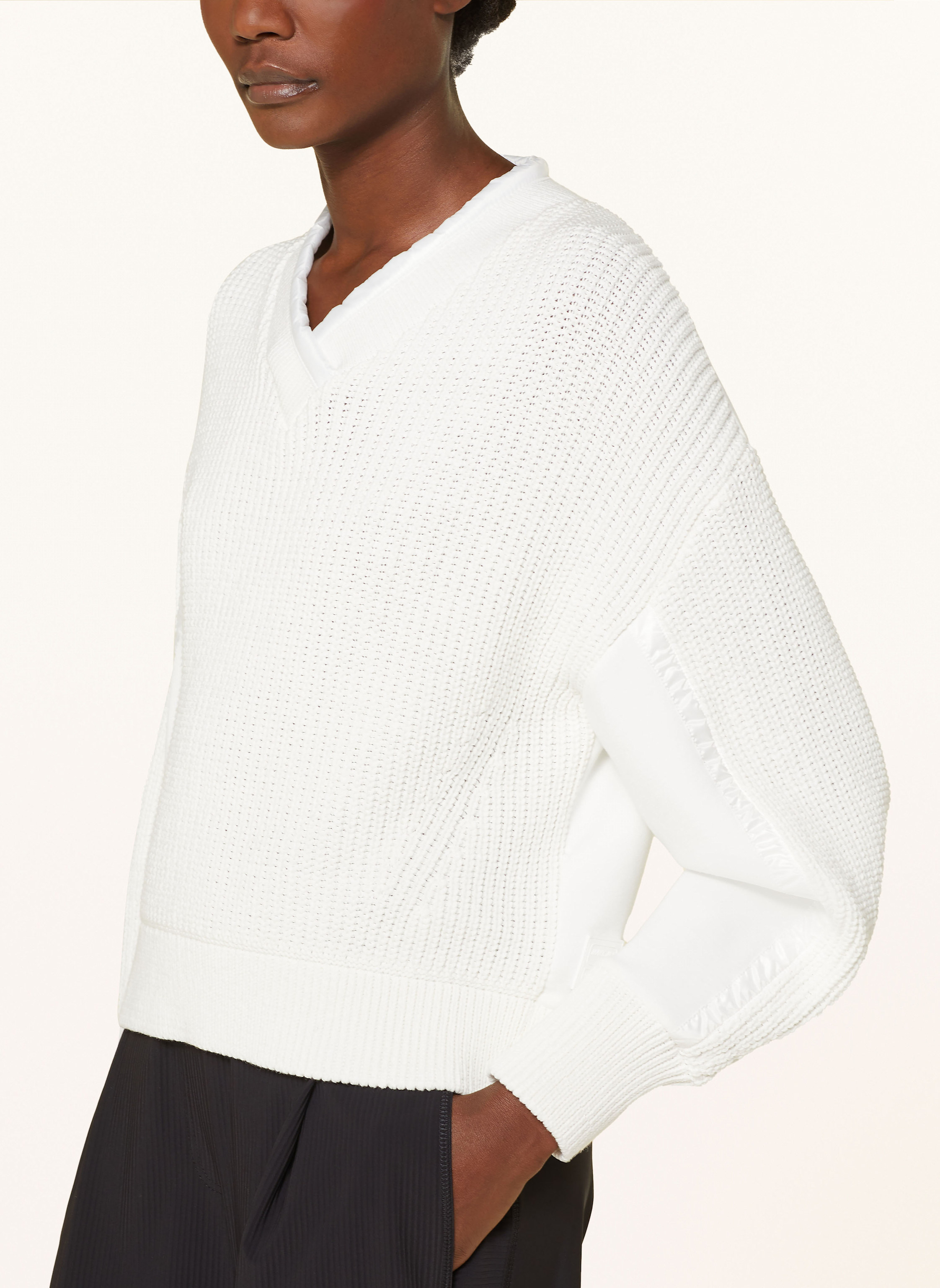 Thumbnail - Marc Cain Pullover Im Materialmix weiss