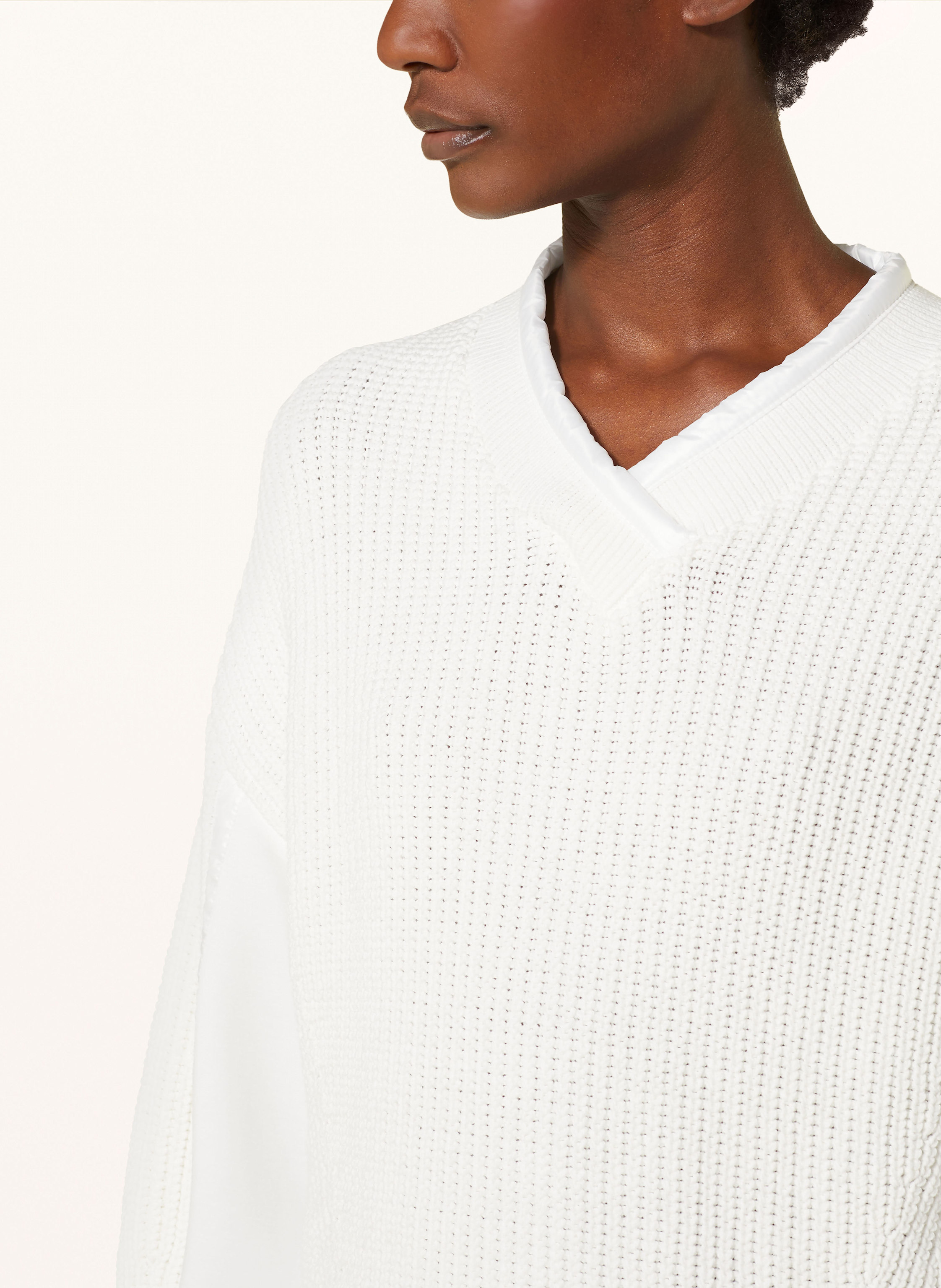 Thumbnail - Marc Cain Pullover Im Materialmix weiss