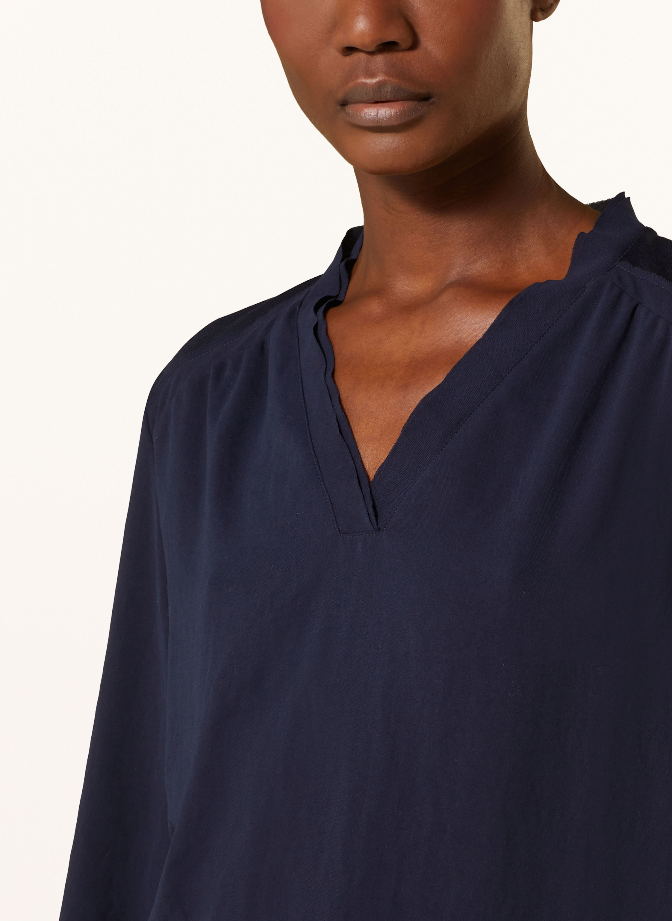Thumbnail - Marc Cain Blusenshirt Im Materialmix Mit 3/4-Arm blau
