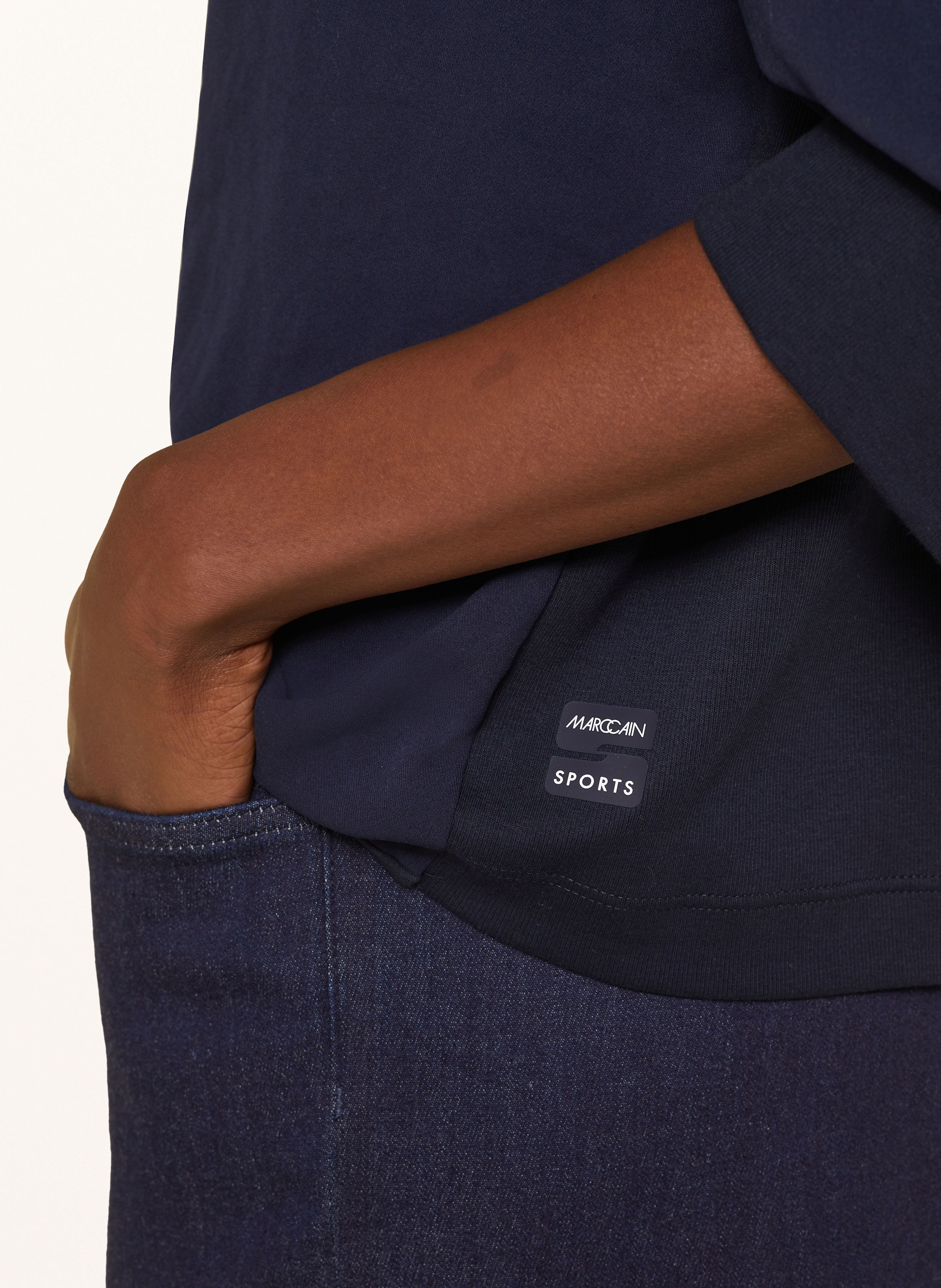 Thumbnail - Marc Cain Blusenshirt Im Materialmix Mit 3/4-Arm blau