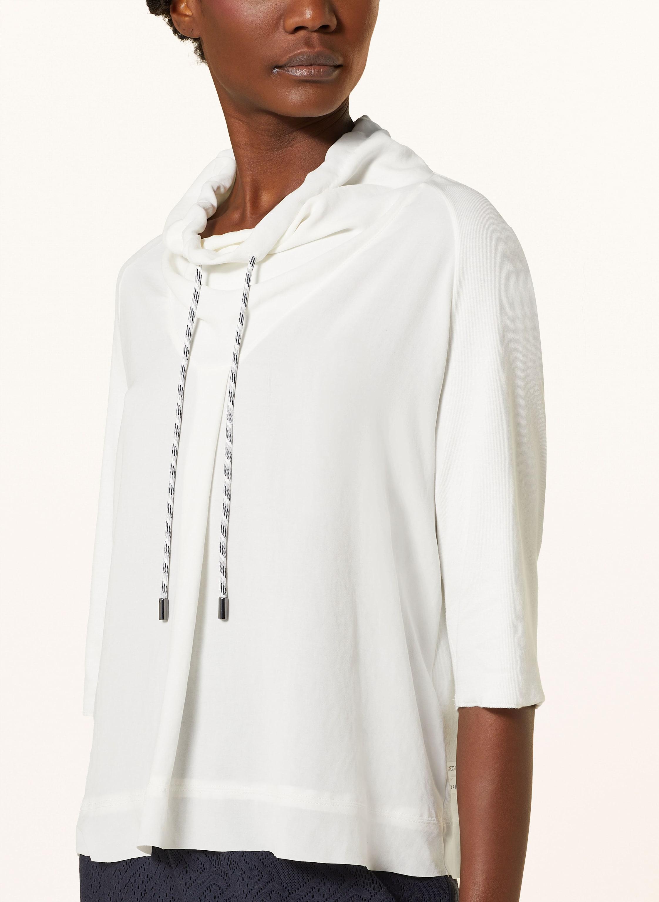 Thumbnail - Marc Cain Blusenshirt Im Materialmix Mit 3/4-Arm weiss