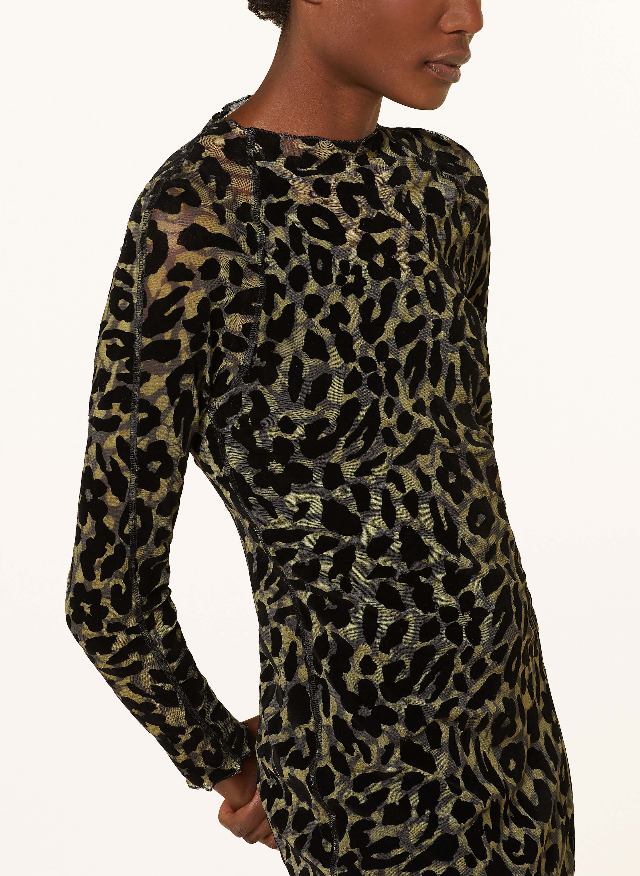 Thumbnail - Marc Cain Mesh-Kleid Mit Samt gruen