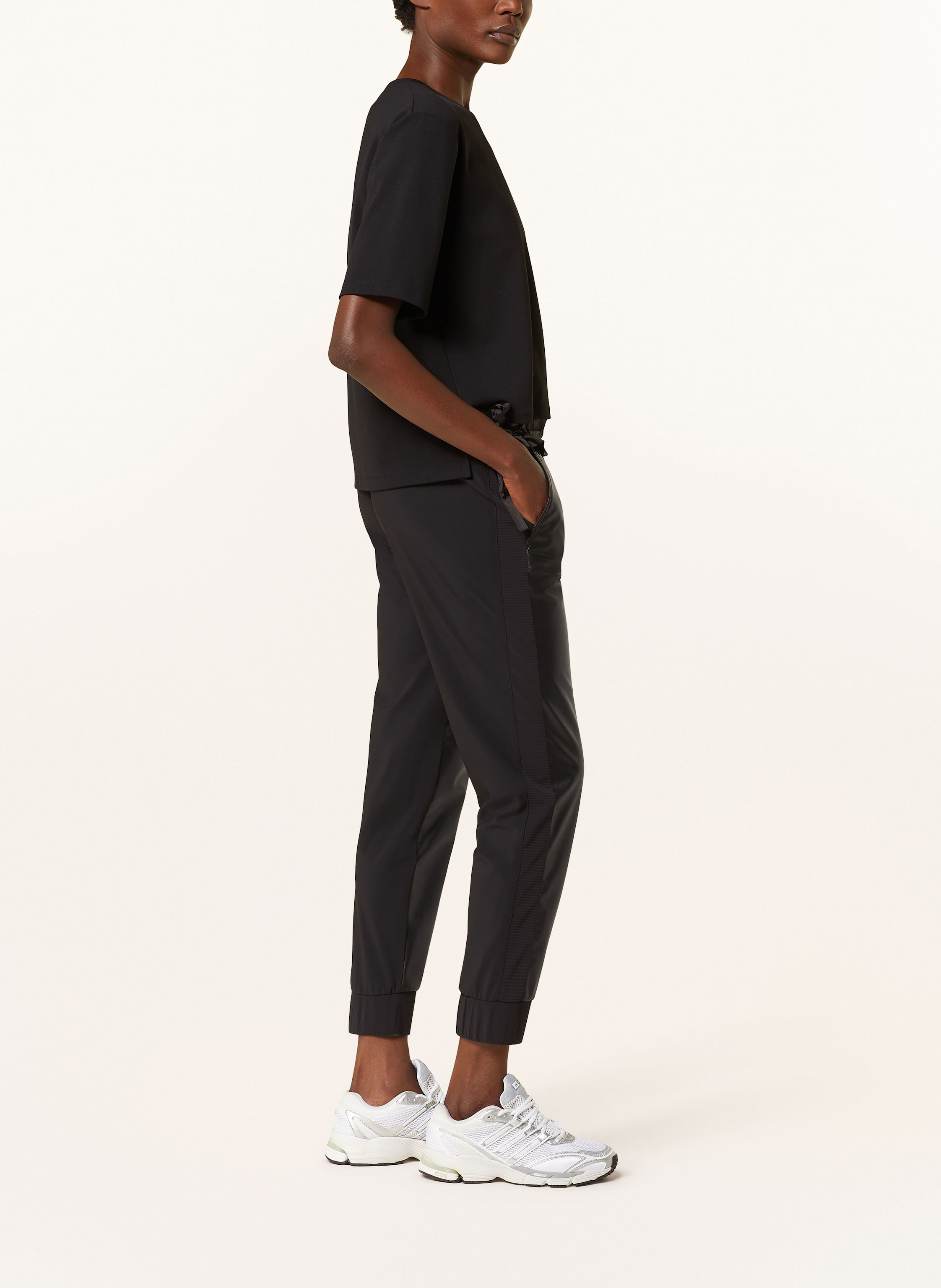 Thumbnail - Marc Cain 7/8-Hose Rhodos Im Materialmix schwarz