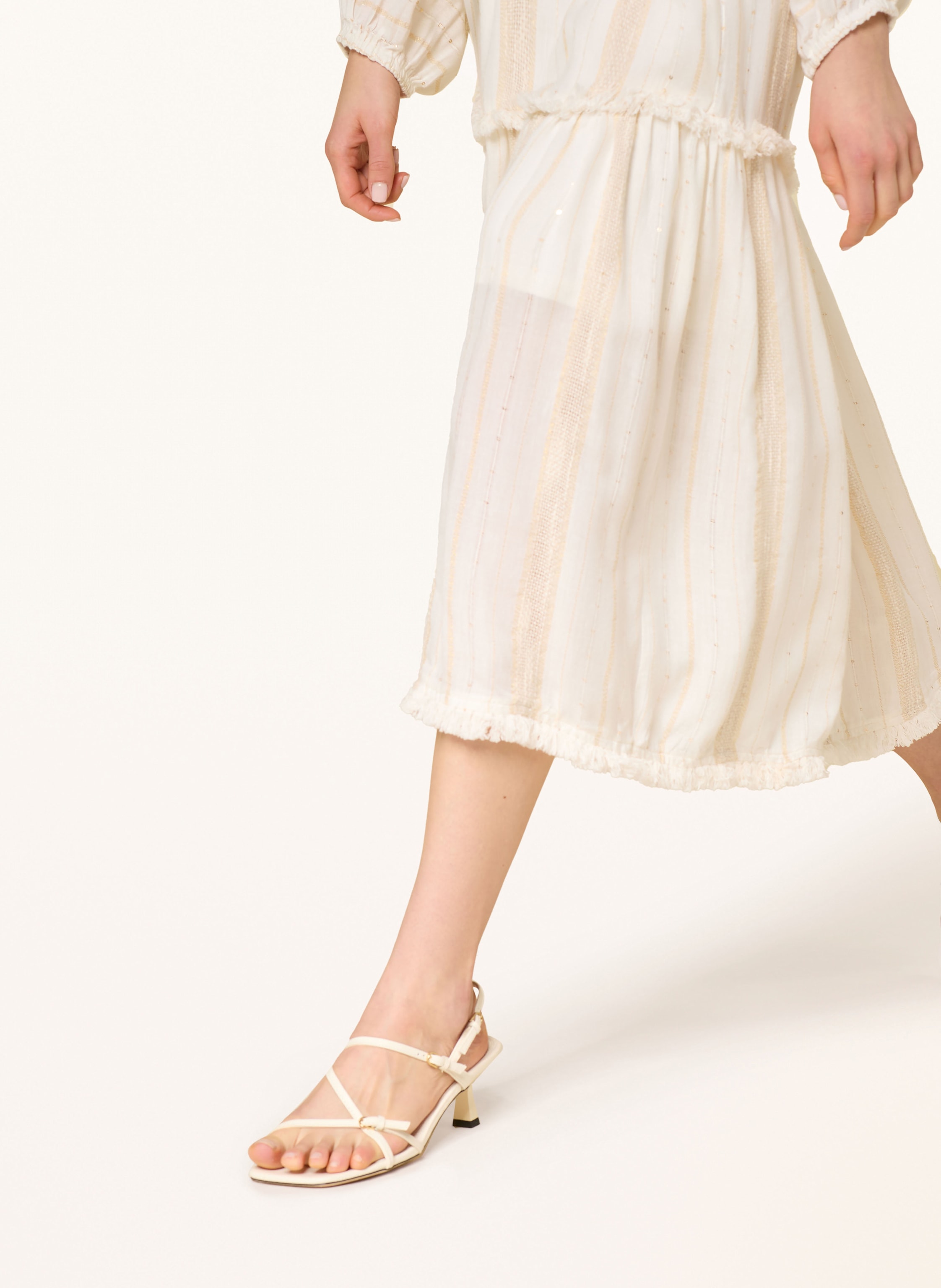 Thumbnail - Miss June Kleid Mit Glitzergarn Und Pailletten weiss