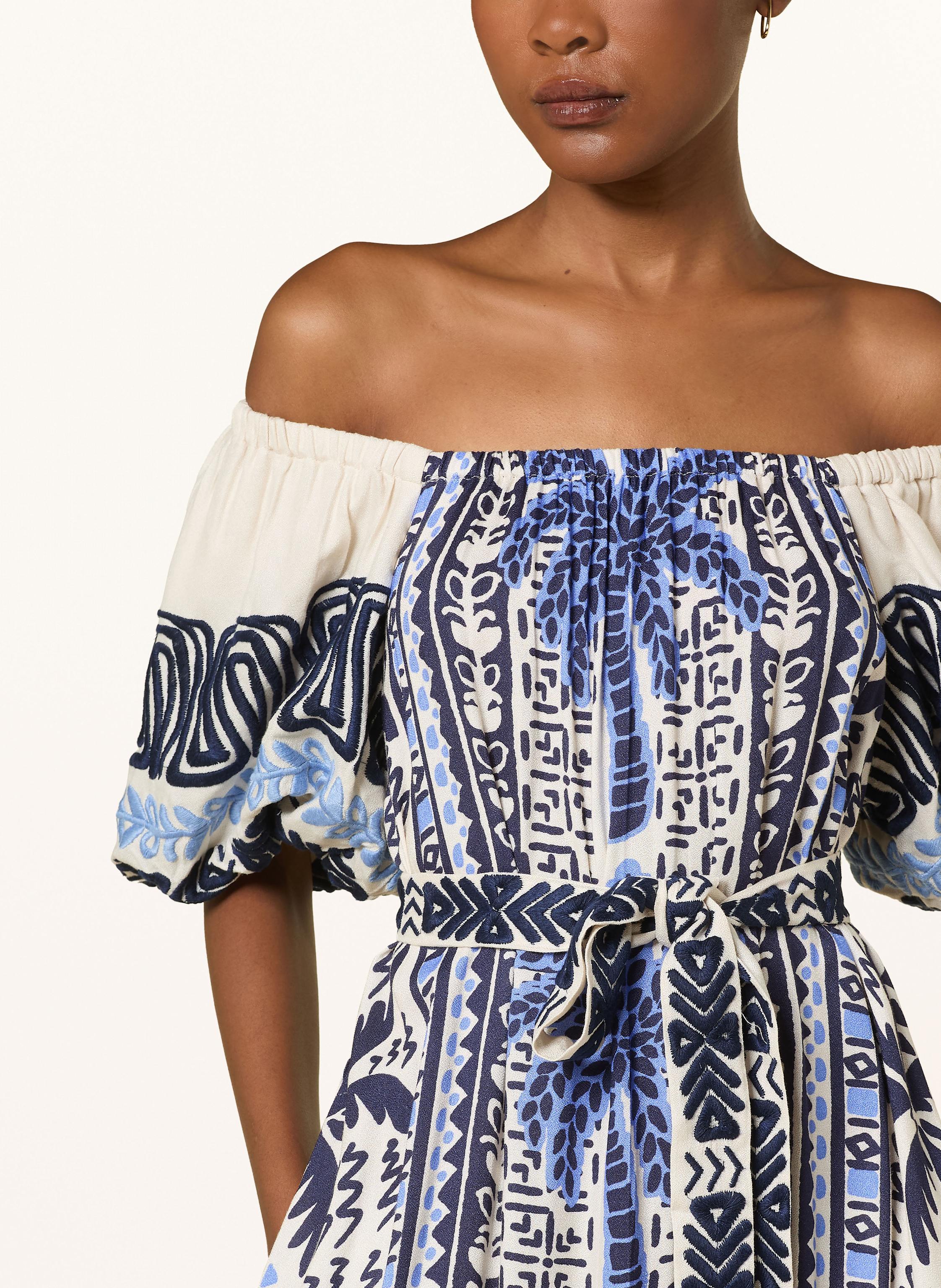 Thumbnail - Miss June Off-Shoulder-Kleid blau