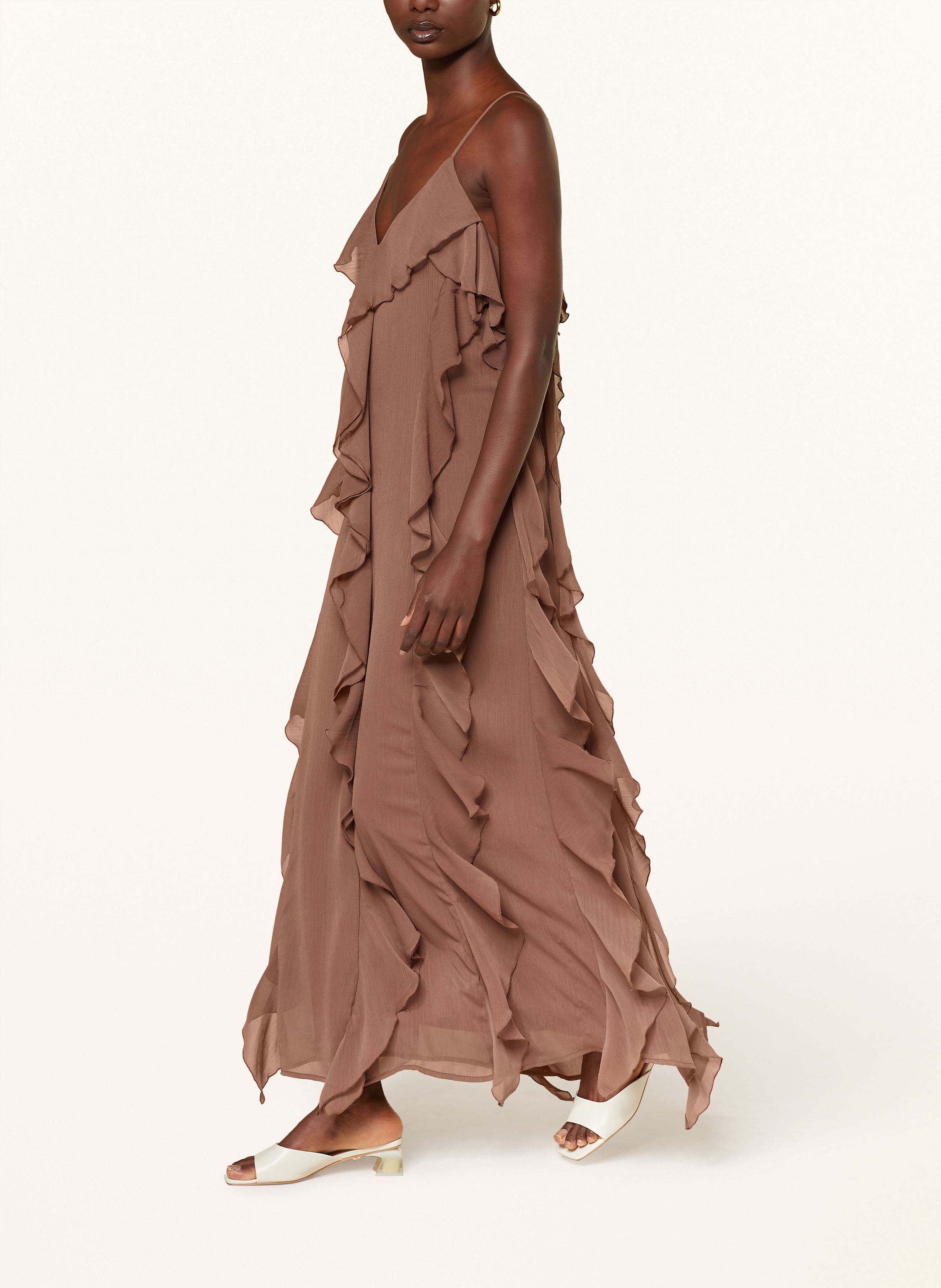 Thumbnail - Mrs & Hugs Kleid Mit Volants braun