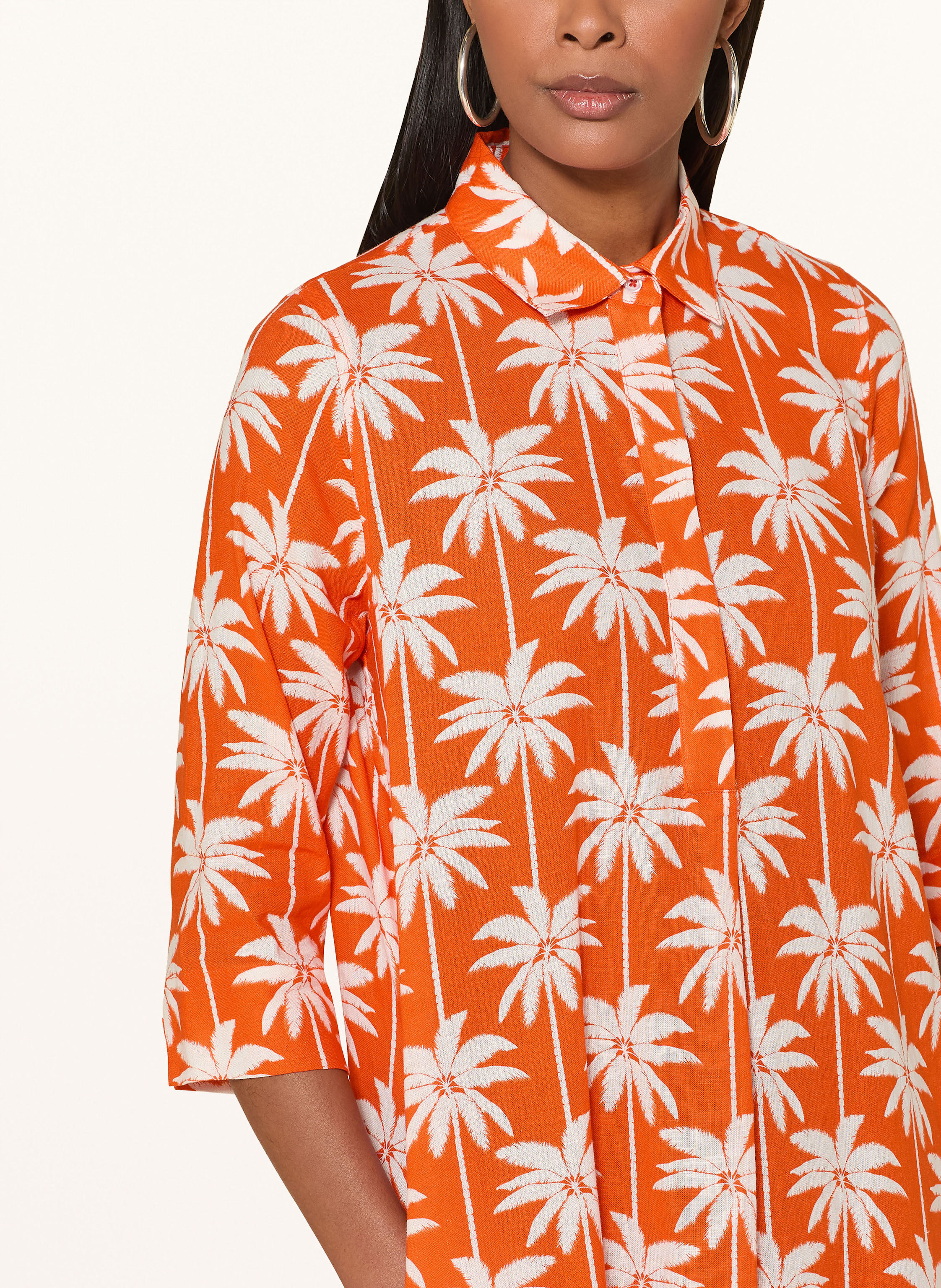 Thumbnail - Rossana Diva Leinenkleid Mit 3/4-Arm orange