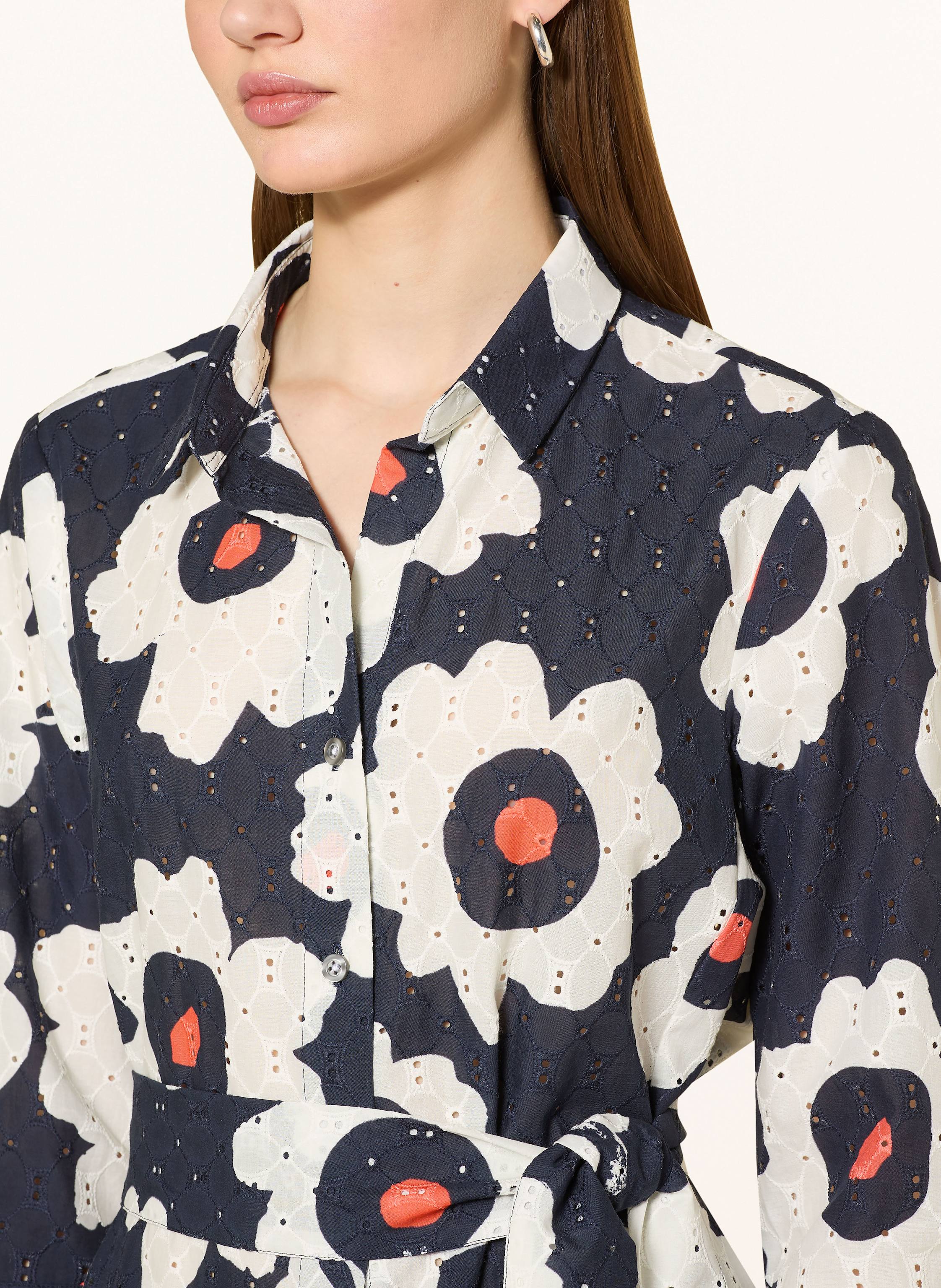 Thumbnail - Rossana Diva Hemdblusenkleid Embroidery Aus Lochspitze blau