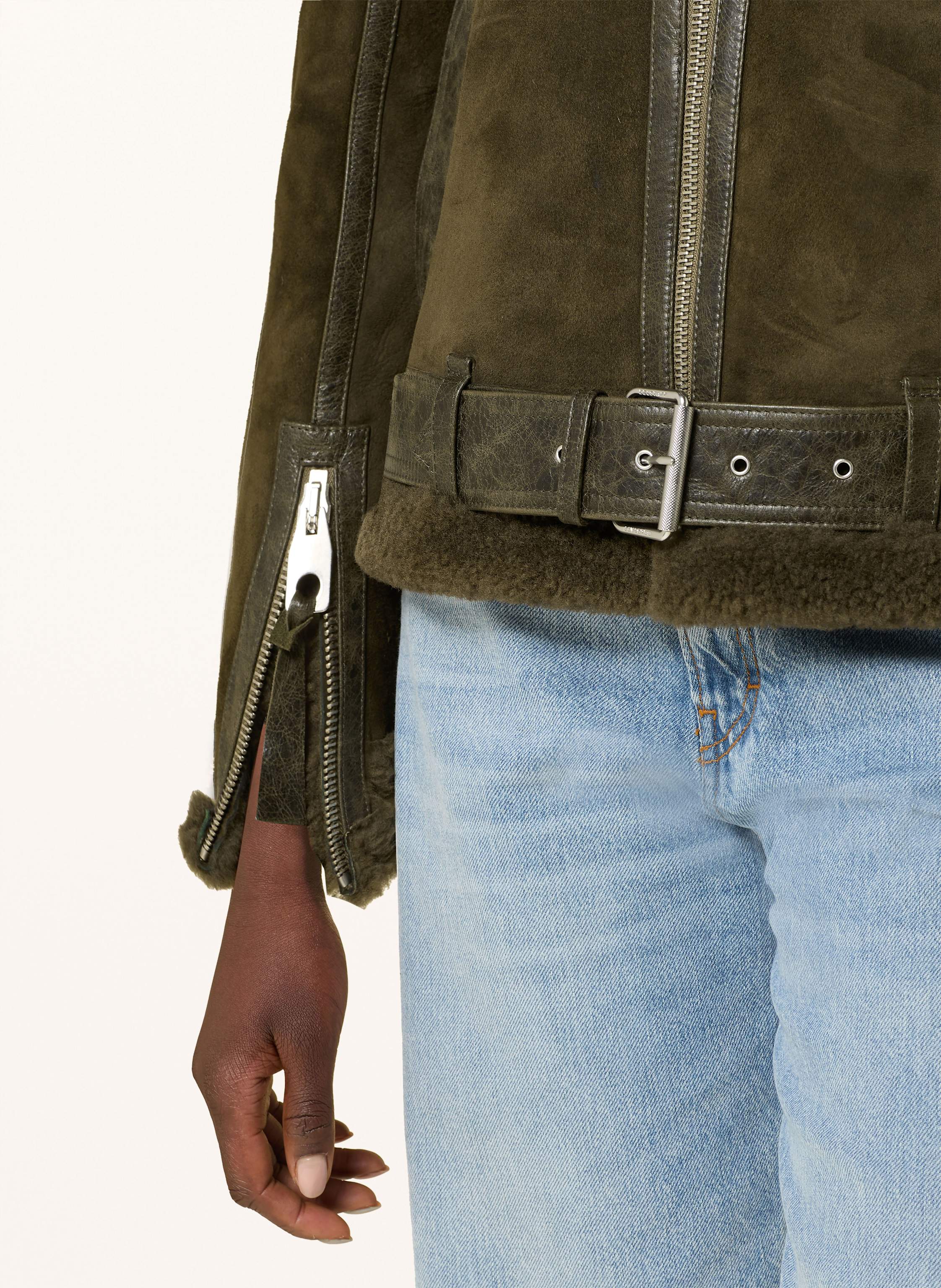 Thumbnail - Belstaff Lederjacke Eskine gruen