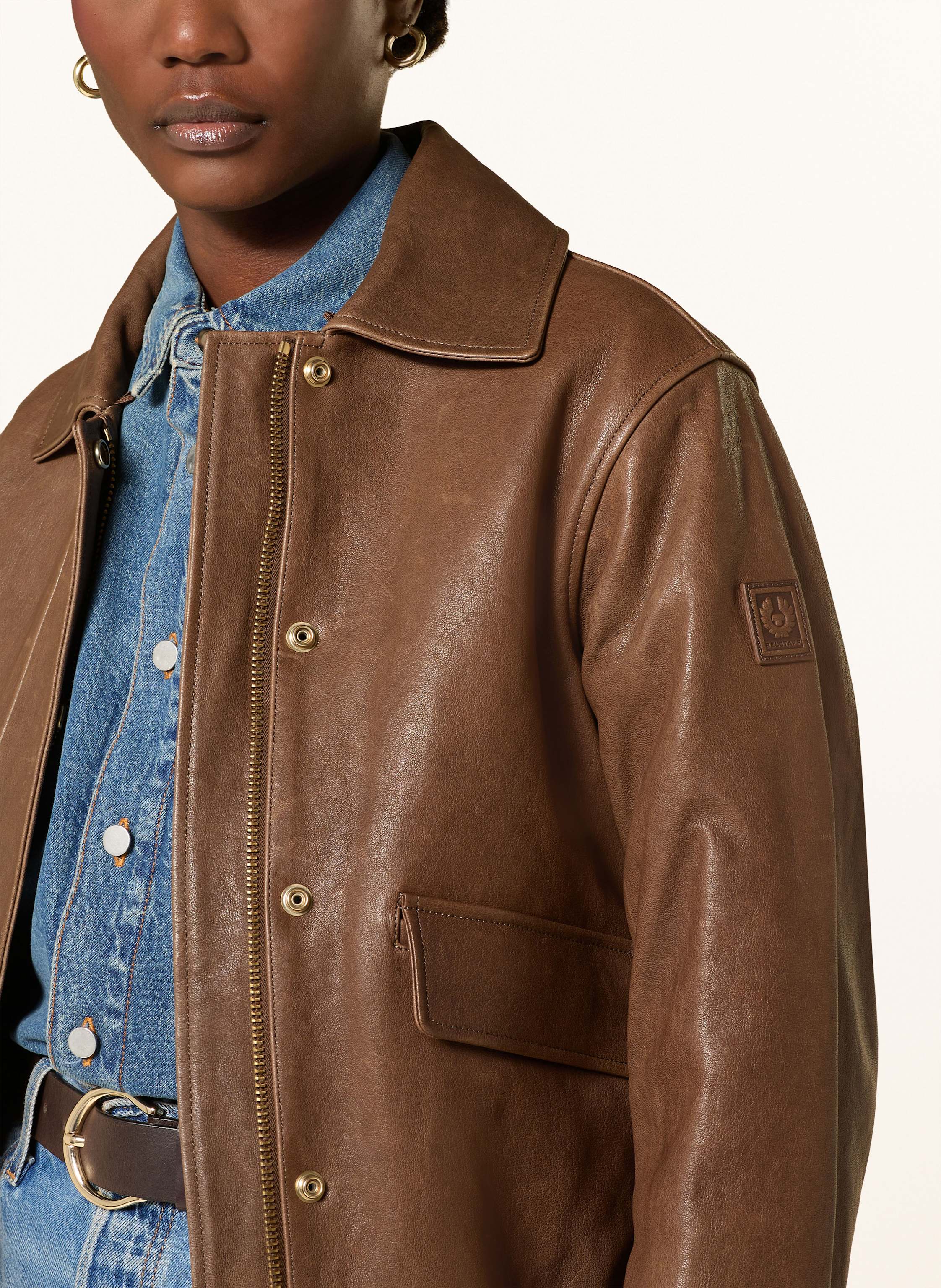 Thumbnail - Belstaff Lederjacke Knox braun