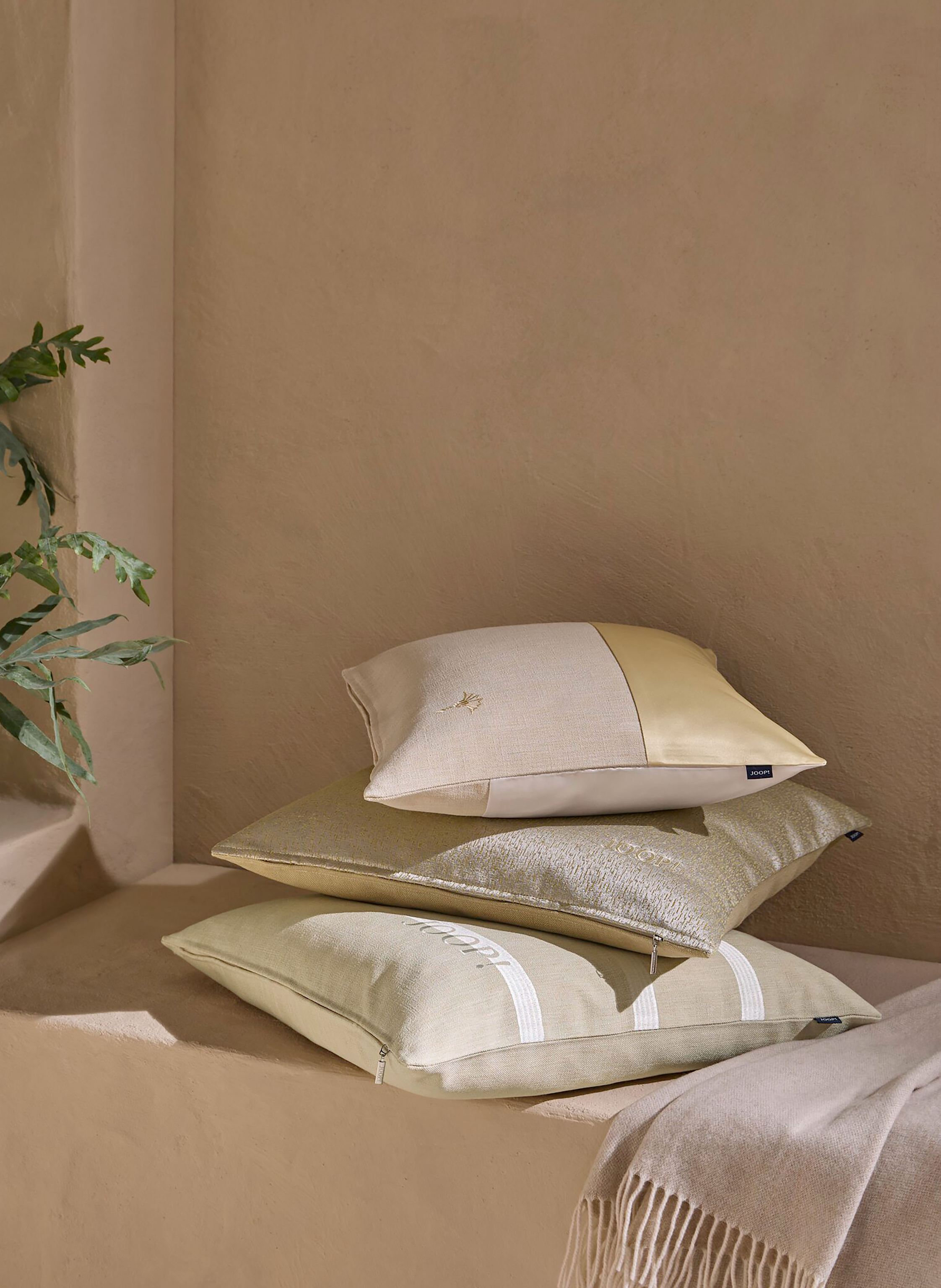 Thumbnail - Joop! Dekokissenhülle J!Trace Mit Leinen beige