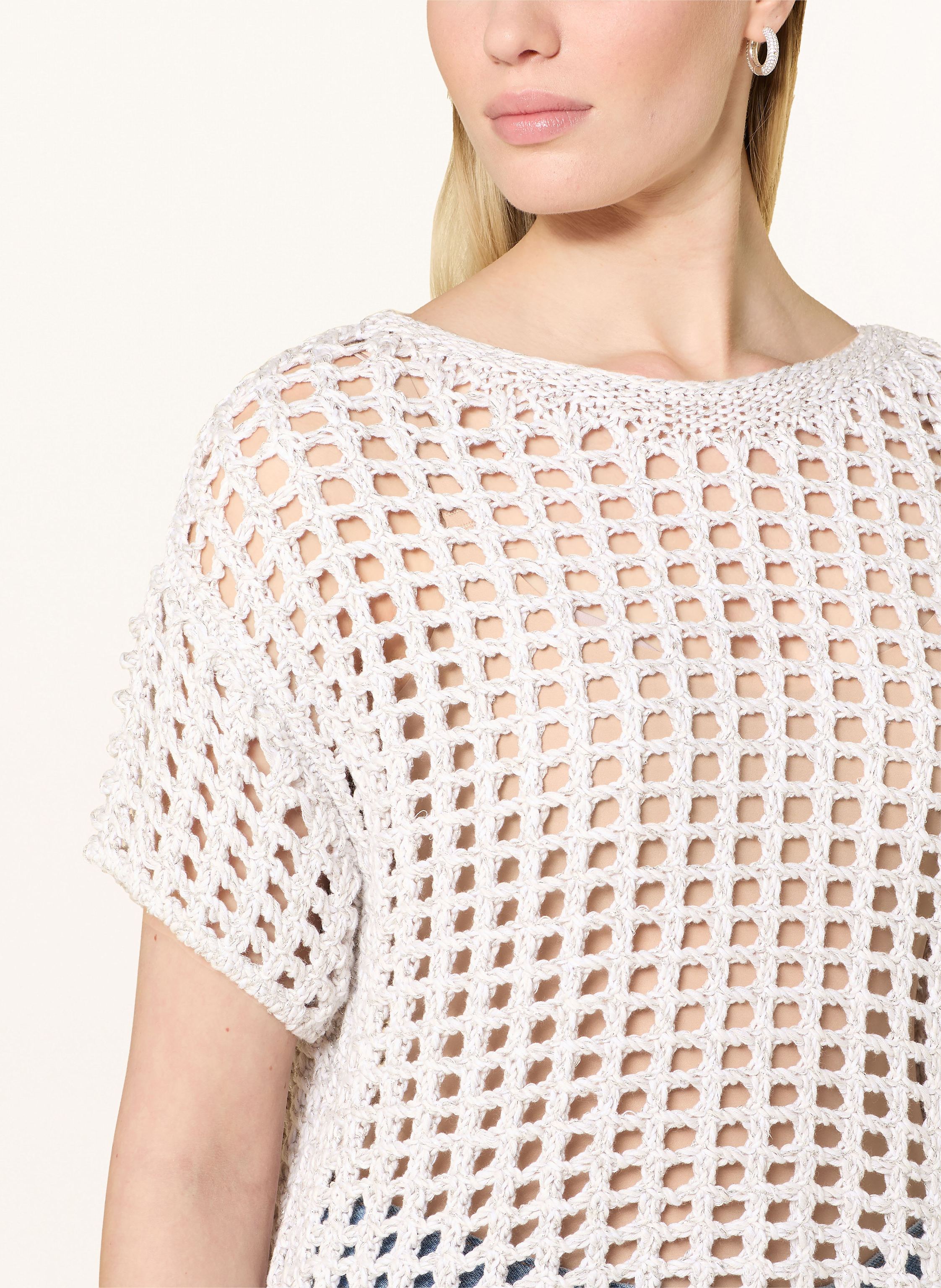 Thumbnail - Monari Strickshirt Mit Glitzergarn beige