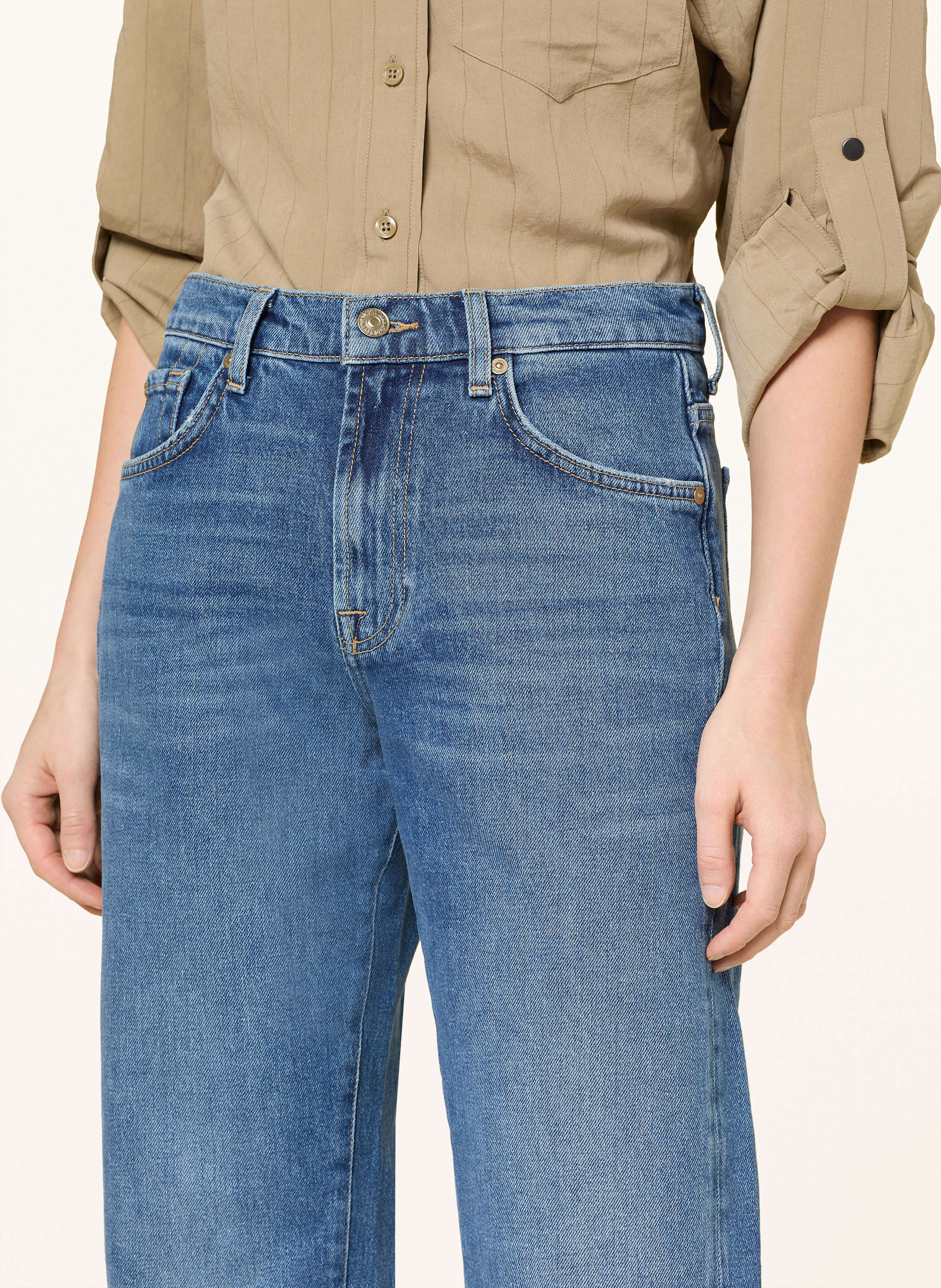 Thumbnail - 7 For All Mankind Straight Jeans Tess Trouser blau