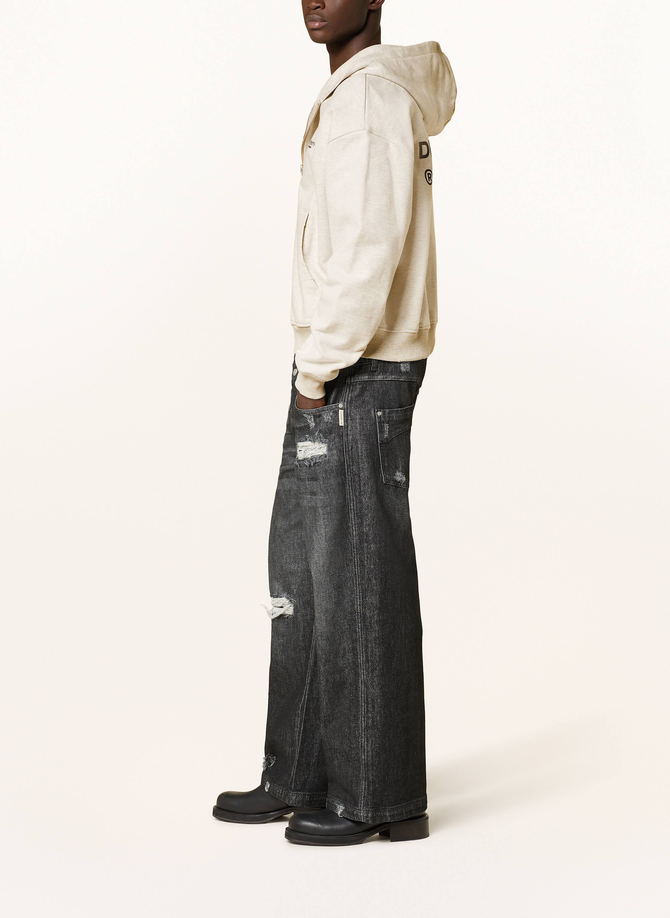 Thumbnail - Reternity Destroyed Jeans Regular Fit schwarz