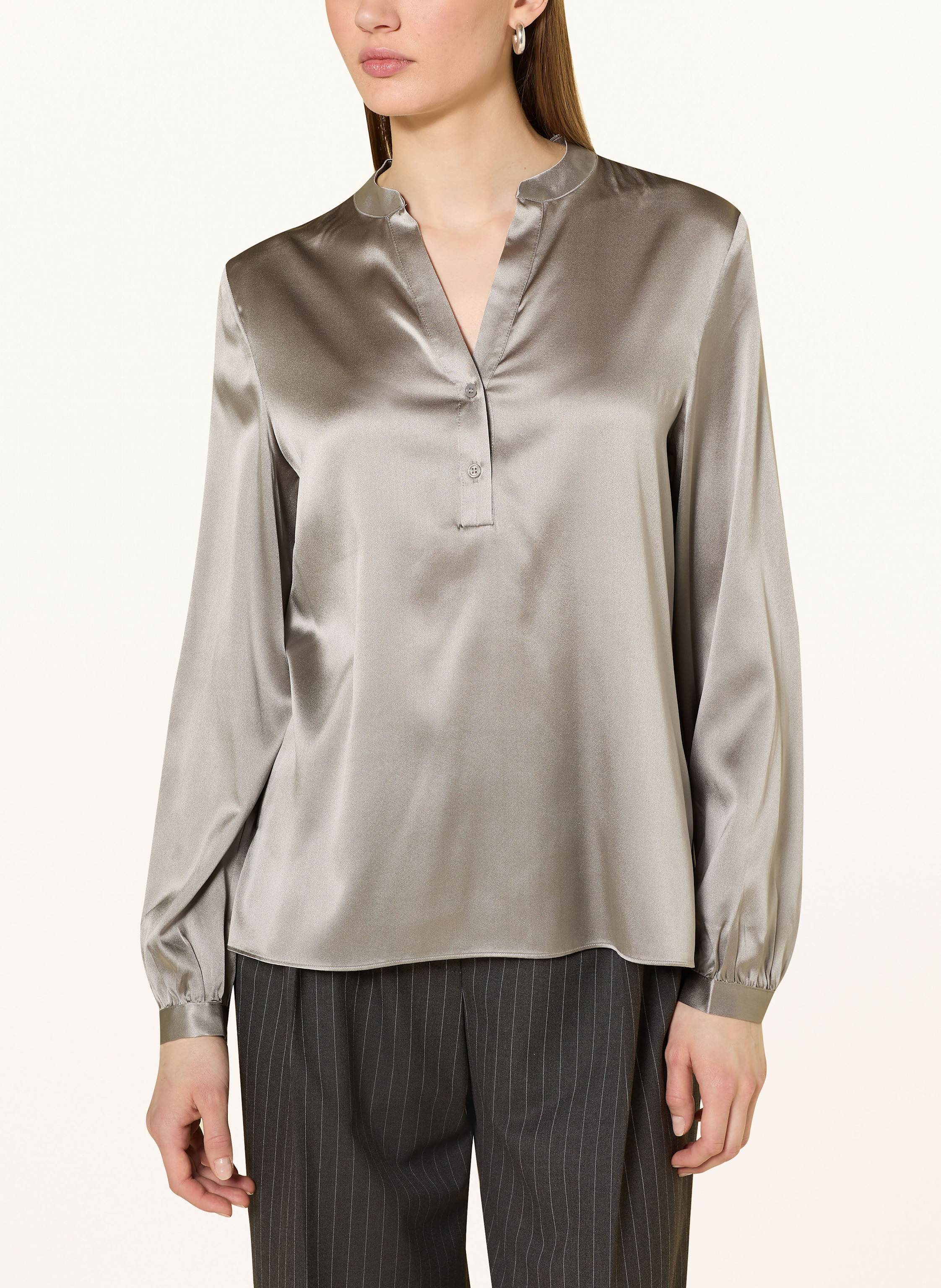 Thumbnail - Darling Harbour Blusenshirt Aus Seide grau