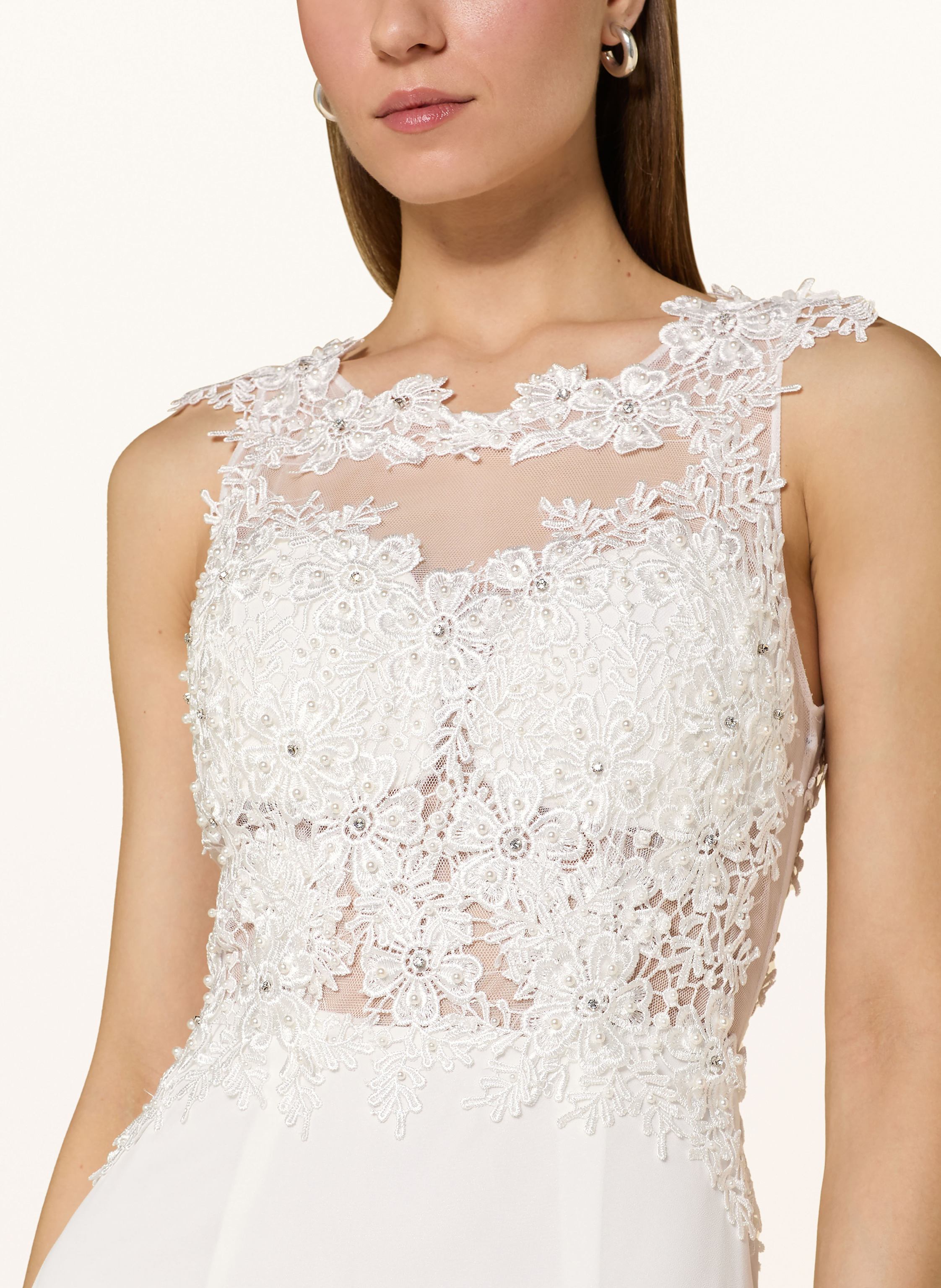 Thumbnail - Apart Abendkleid Mit Spitze Und Schmucksteinen weiss