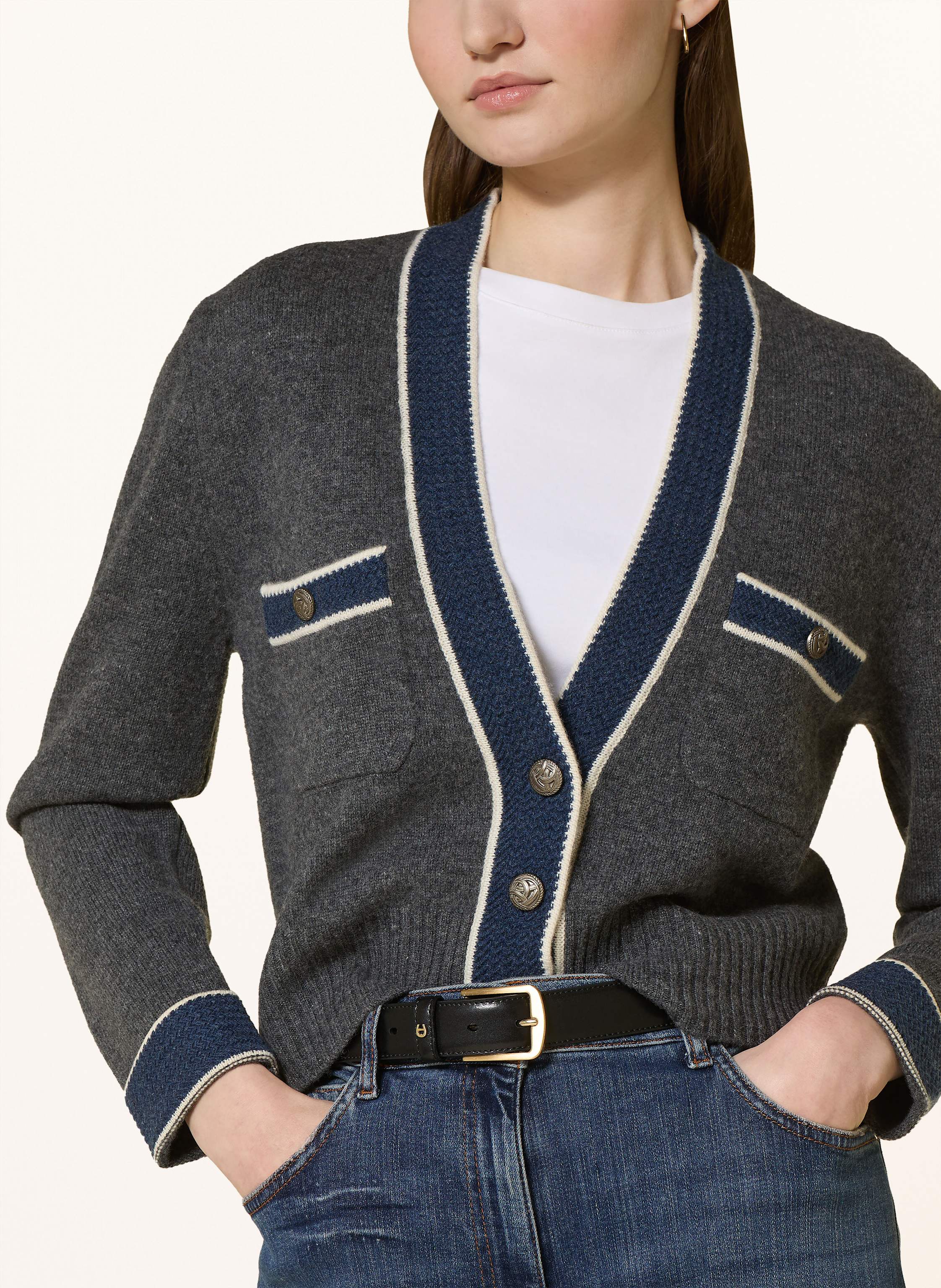 Thumbnail - Reiss Strickjacke grau