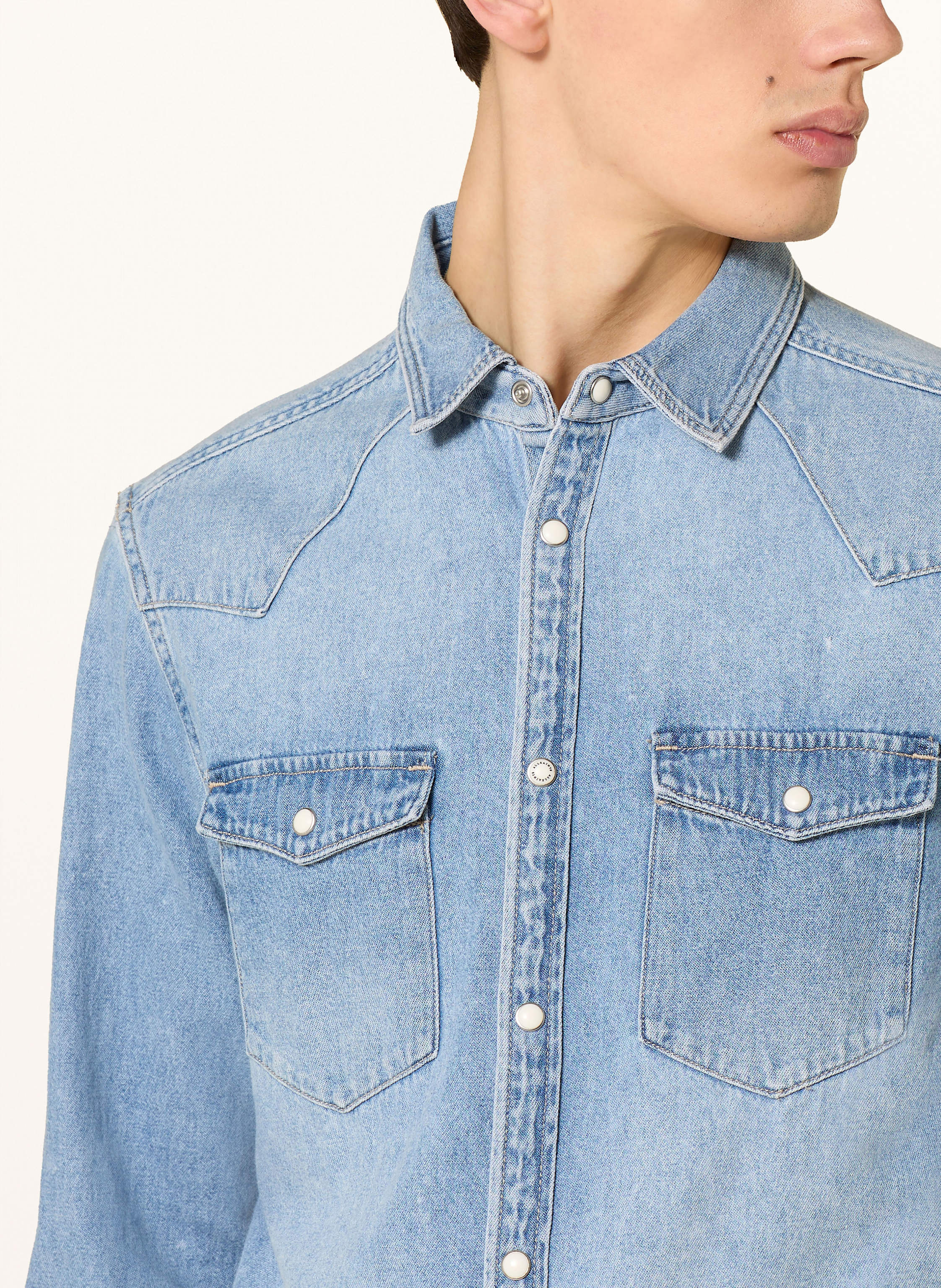 Thumbnail - Allsaints Jeanshemd Macgowan Relaxed Fit blau