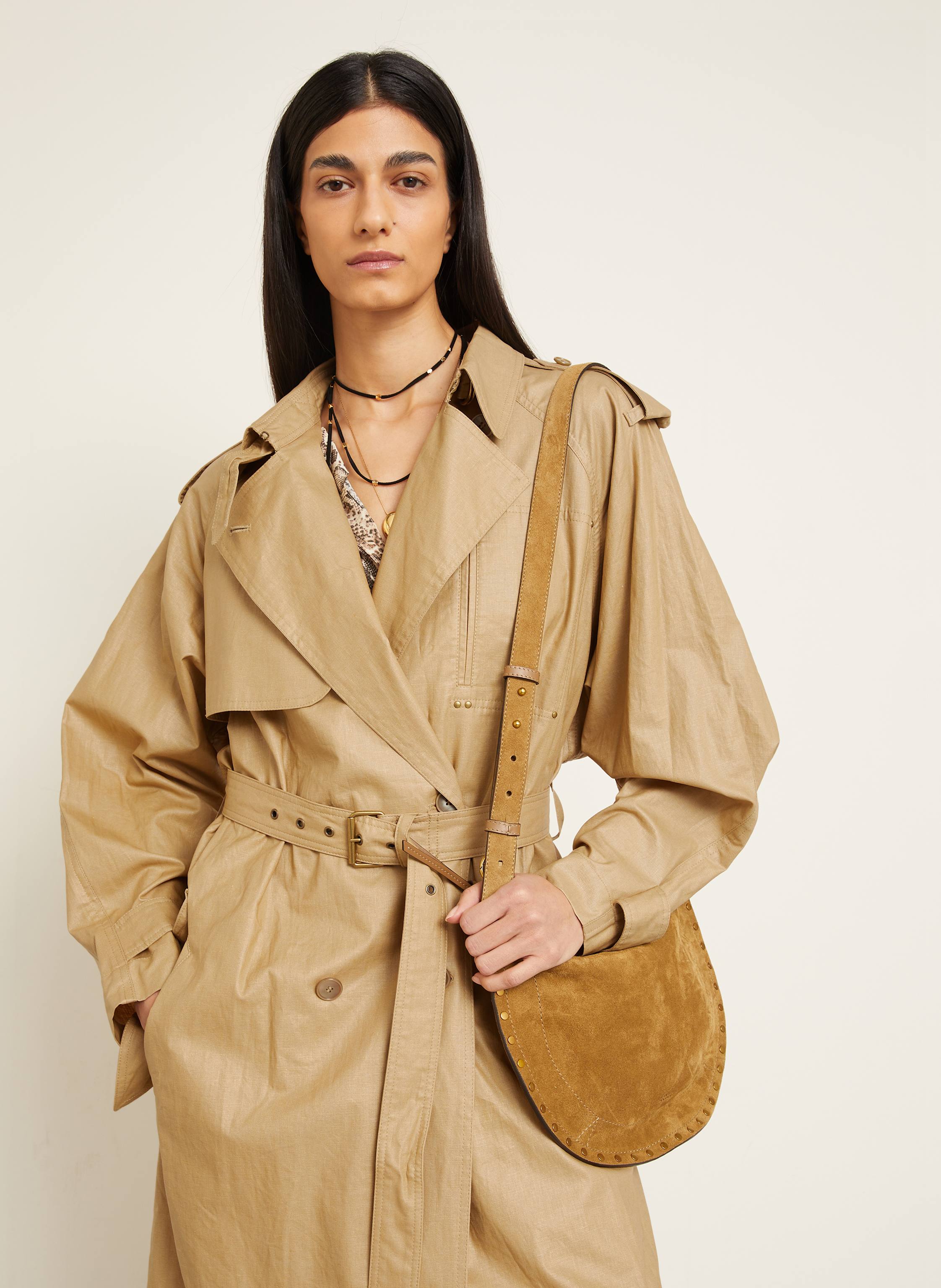 Thumbnail - Isabel Marant Trenchcoat Freanne Mit Leinen beige