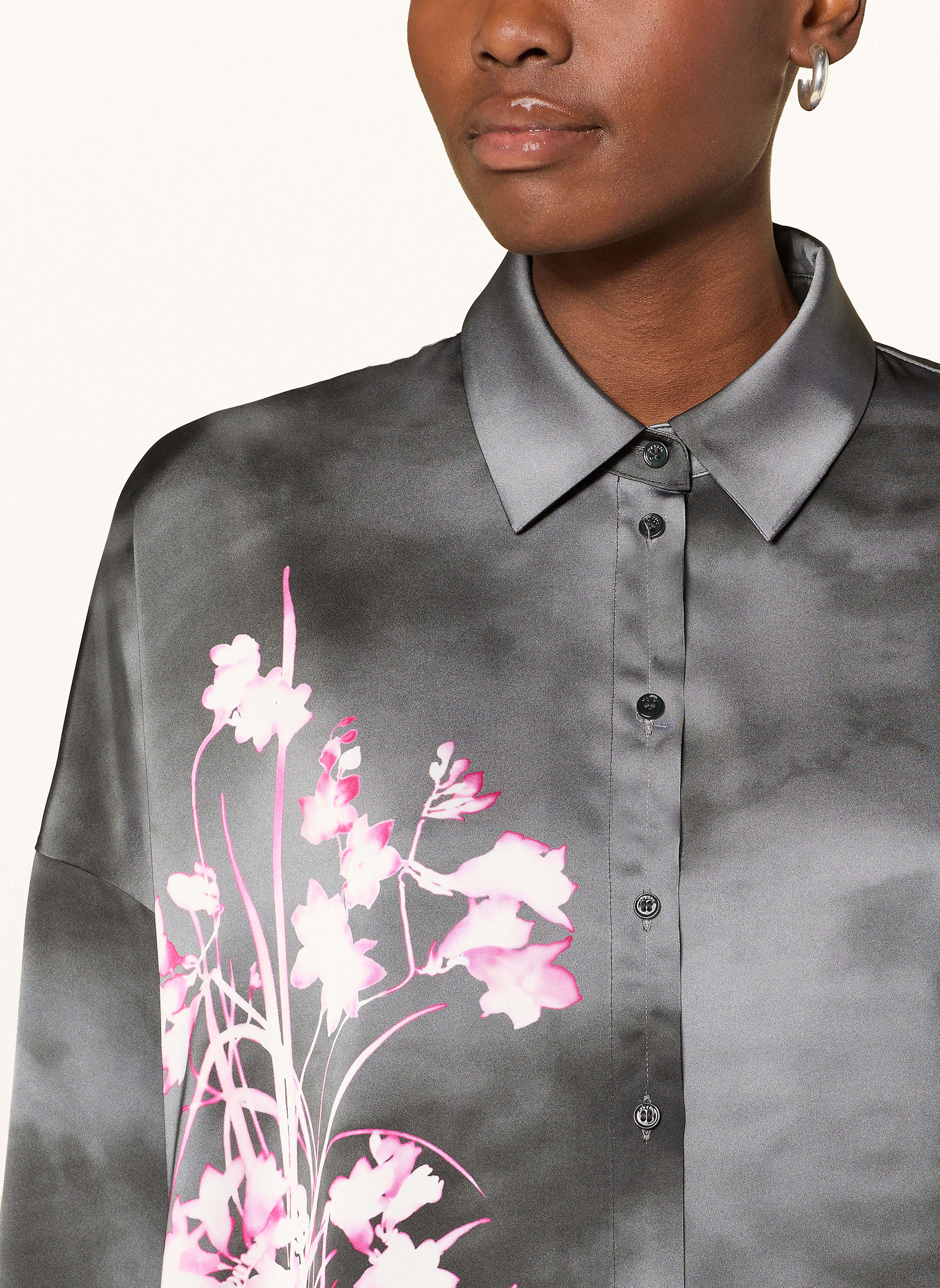 Thumbnail - Max & Co. Satinbluse Sbembo Mit 3/4-Arm grau