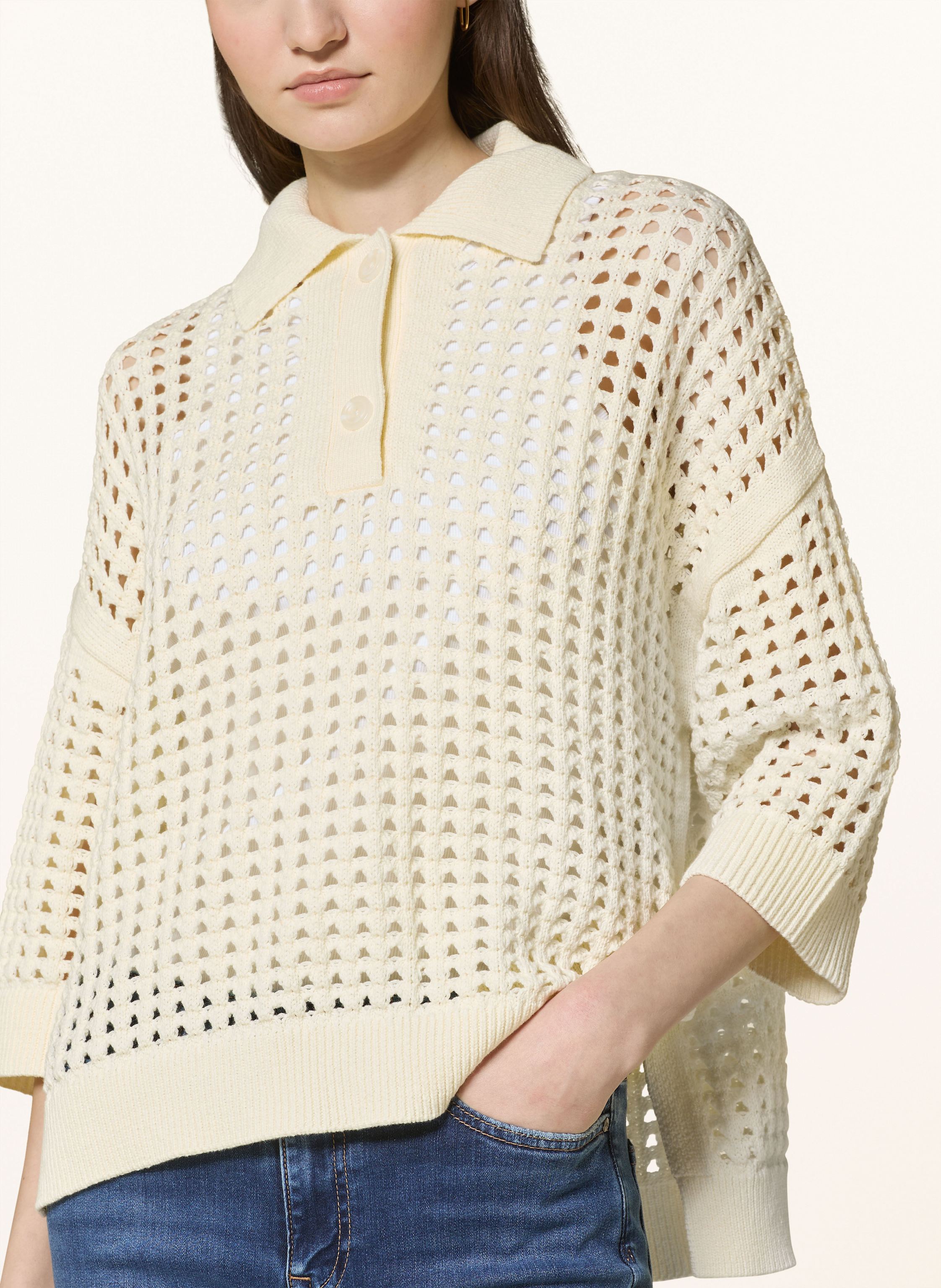 Thumbnail - Reiss Strick-Poloshirt Mit 3/4-Arm weiss