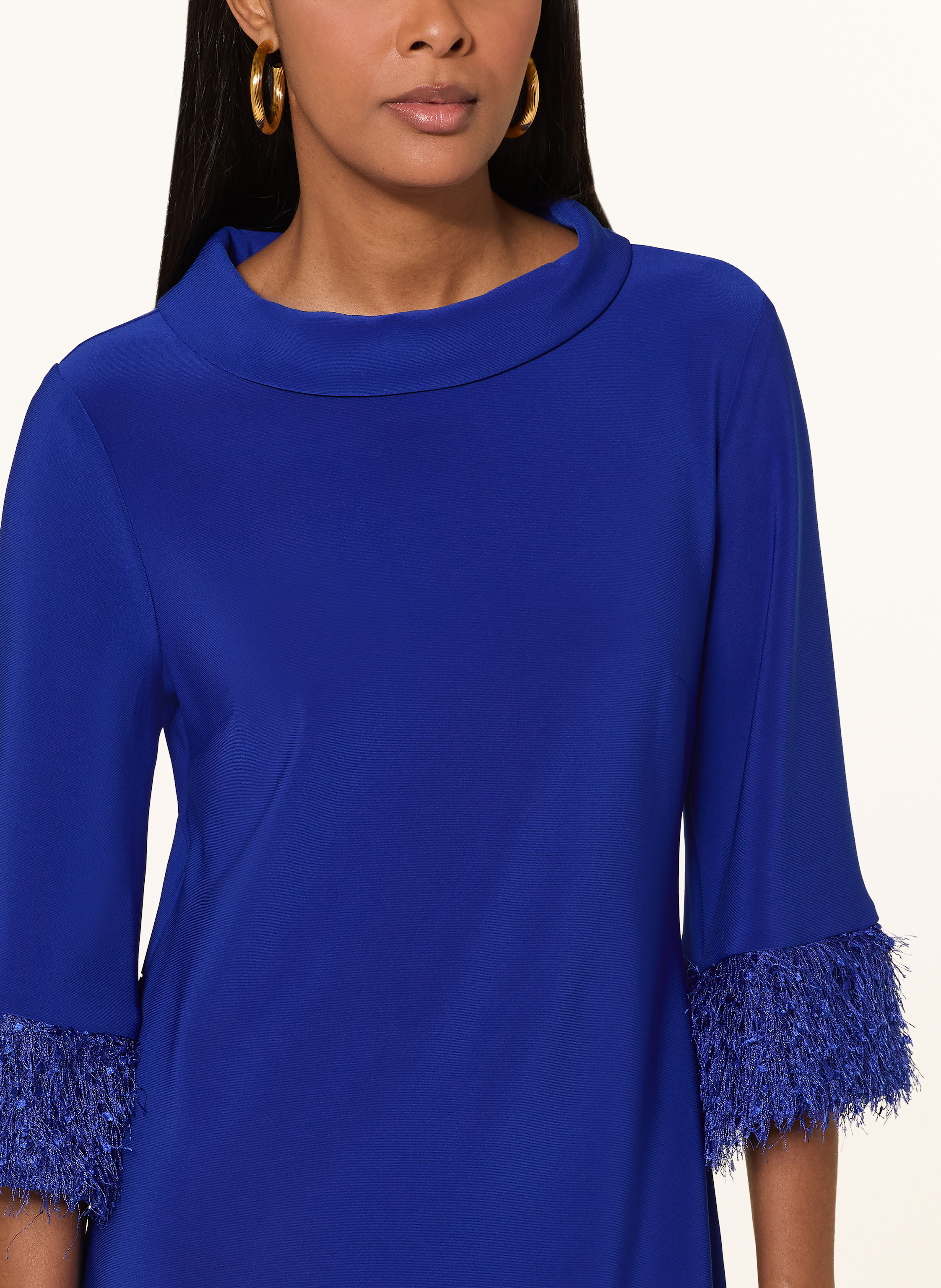 Thumbnail - Joseph Ribkoff Kleid Mit 3/4-Arm Und Fransen blau