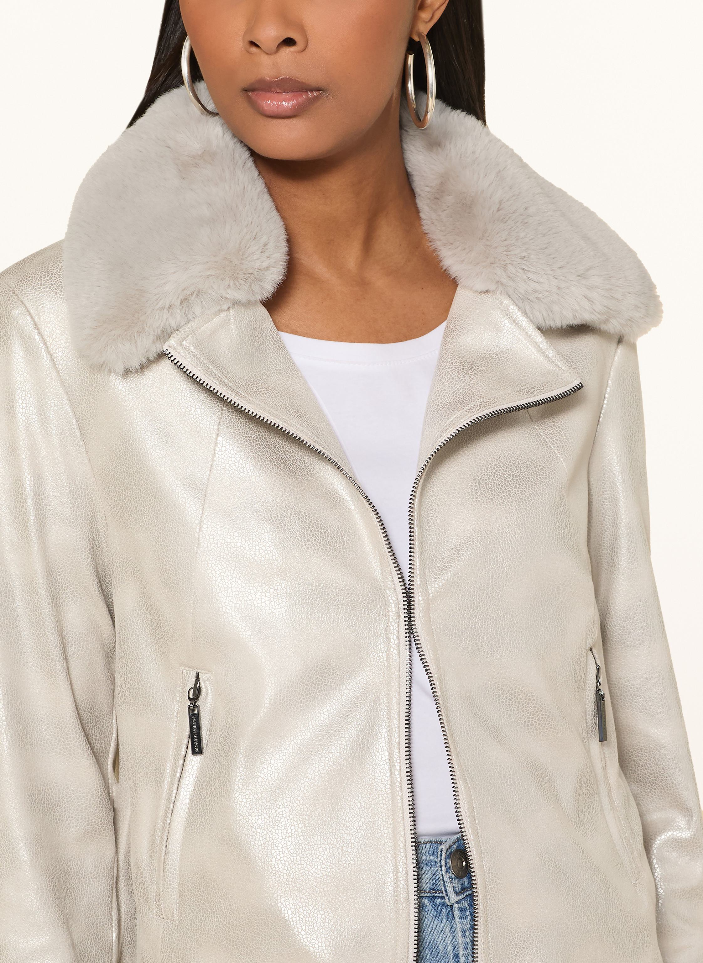 Thumbnail - Joseph Ribkoff Jacke In Lederoptik Mit Abnehmbarem Kunstfell grau