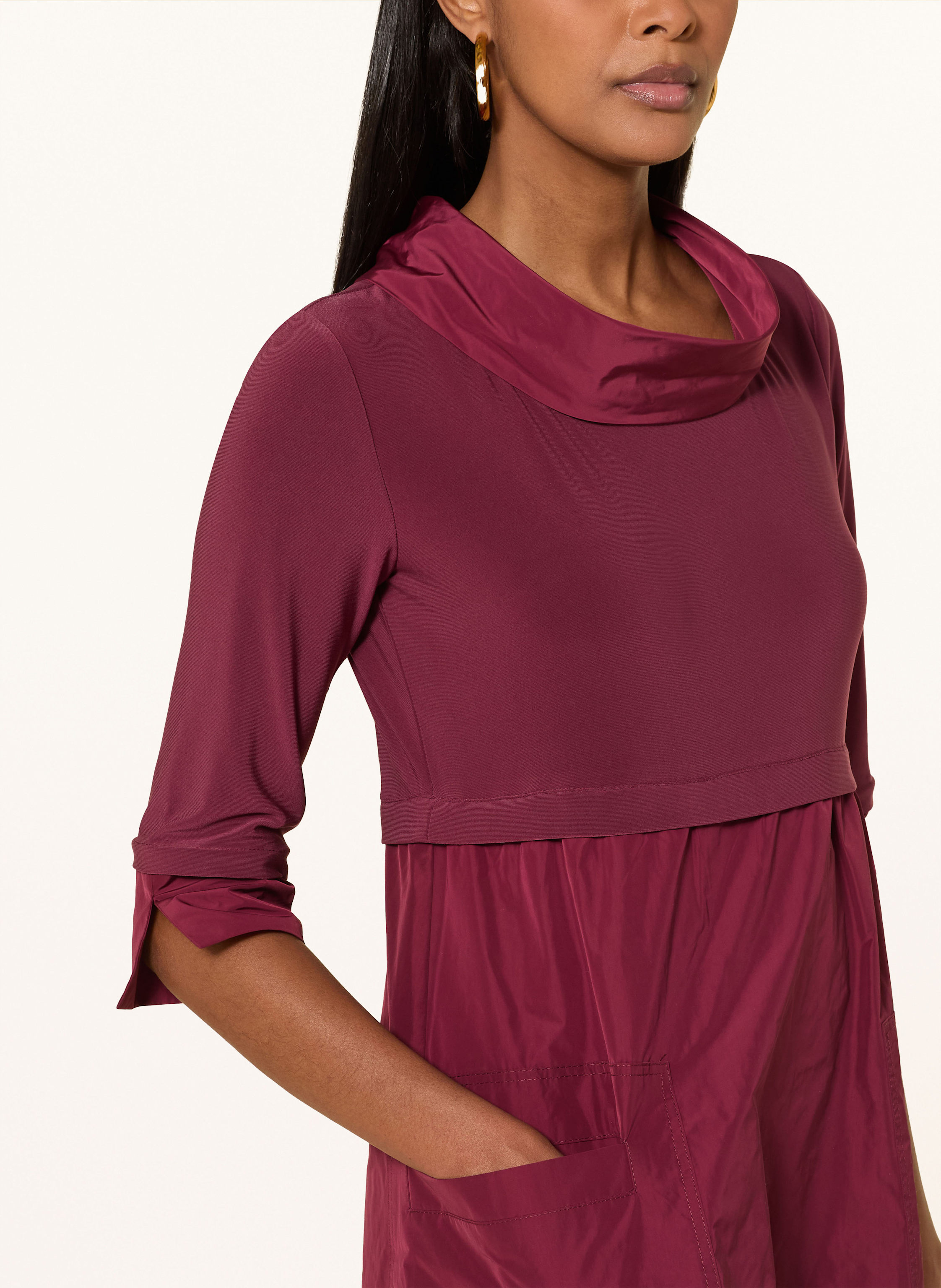 Thumbnail - Joseph Ribkoff Kleid Mit 3/4-Arm Im Materialimix rot