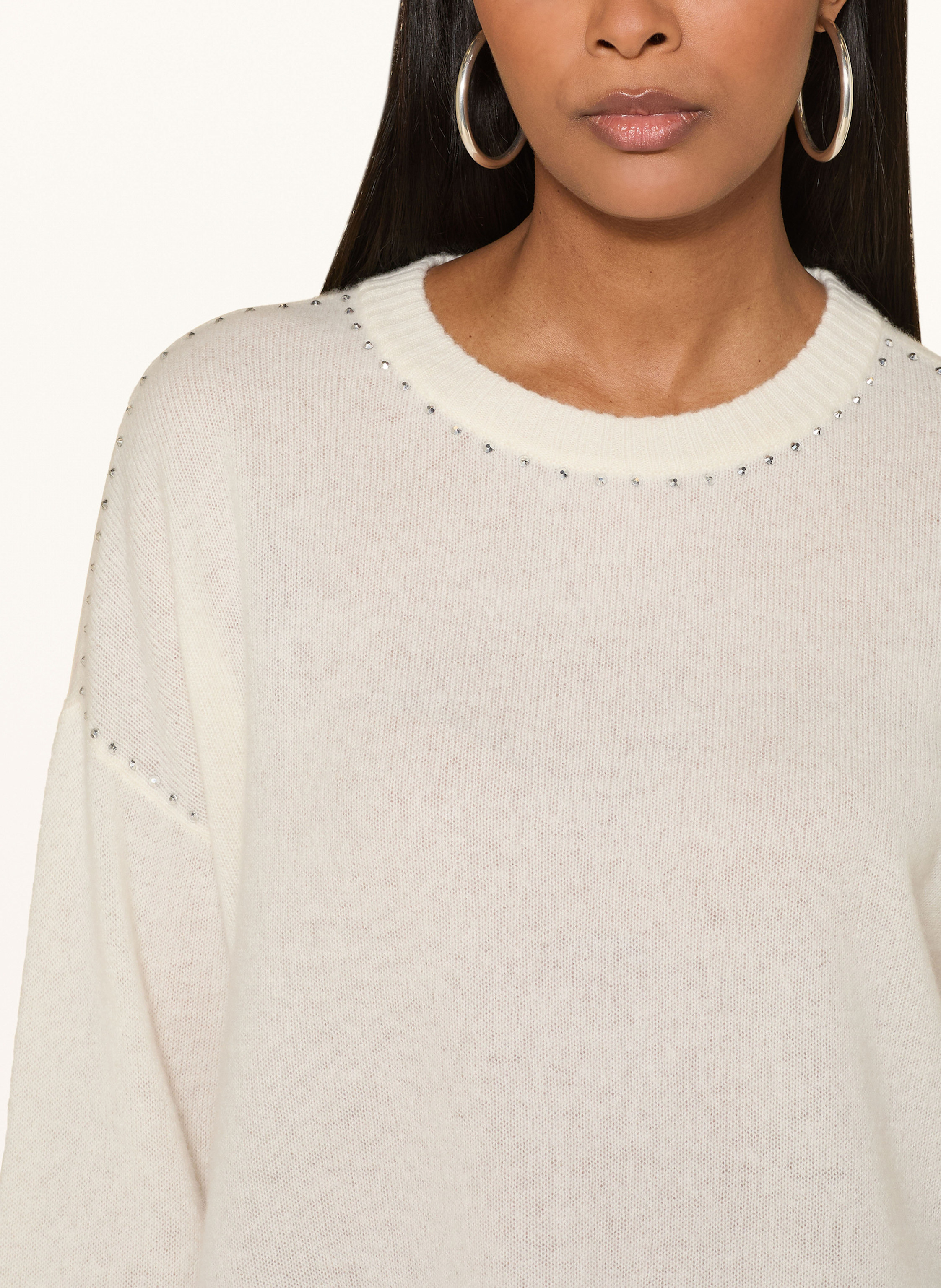 Thumbnail - Joseph Ribkoff Cashmere-Pullover Mit Schmucksteinen weiss