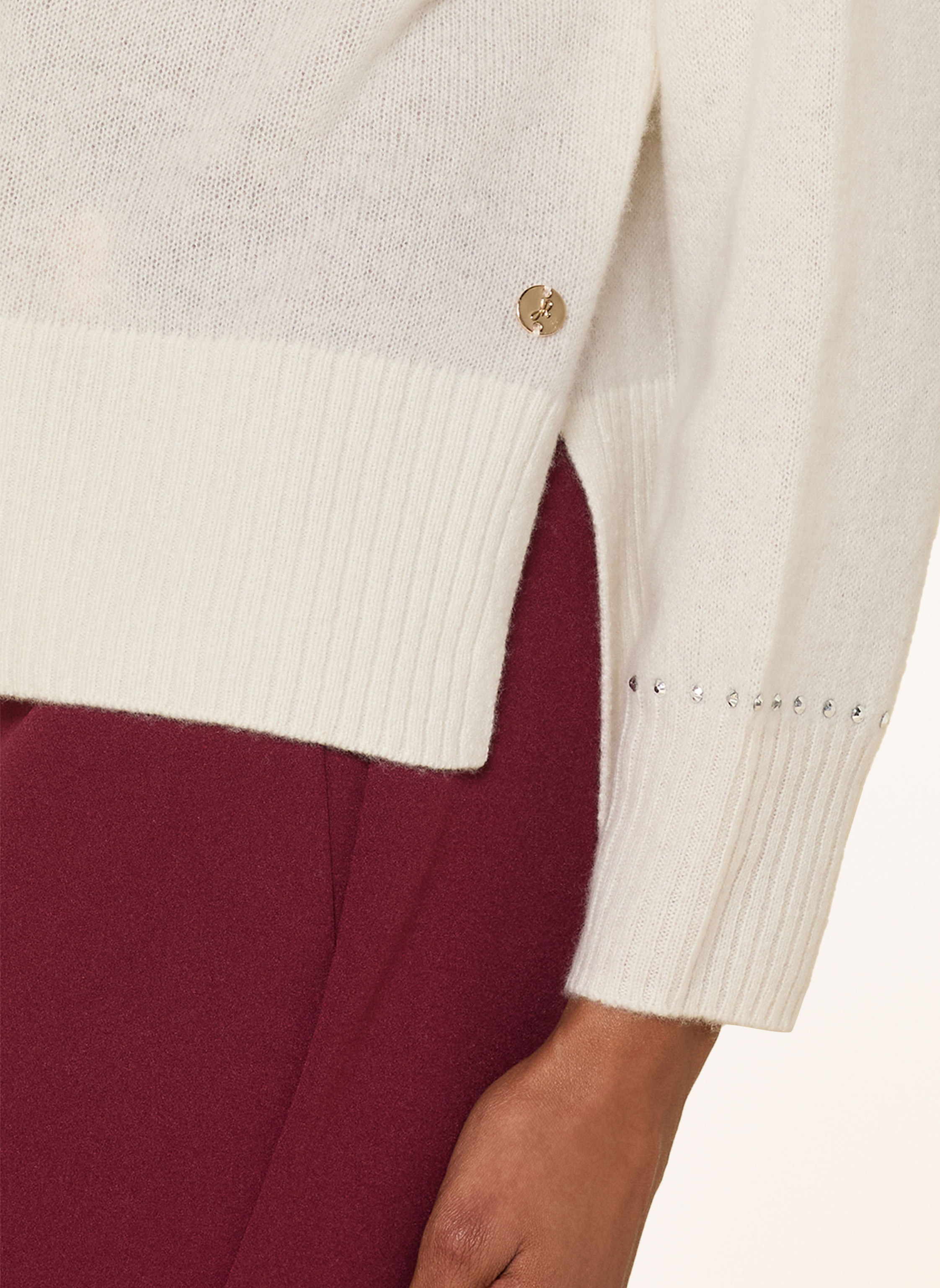 Thumbnail - Joseph Ribkoff Cashmere-Pullover Mit Schmucksteinen weiss