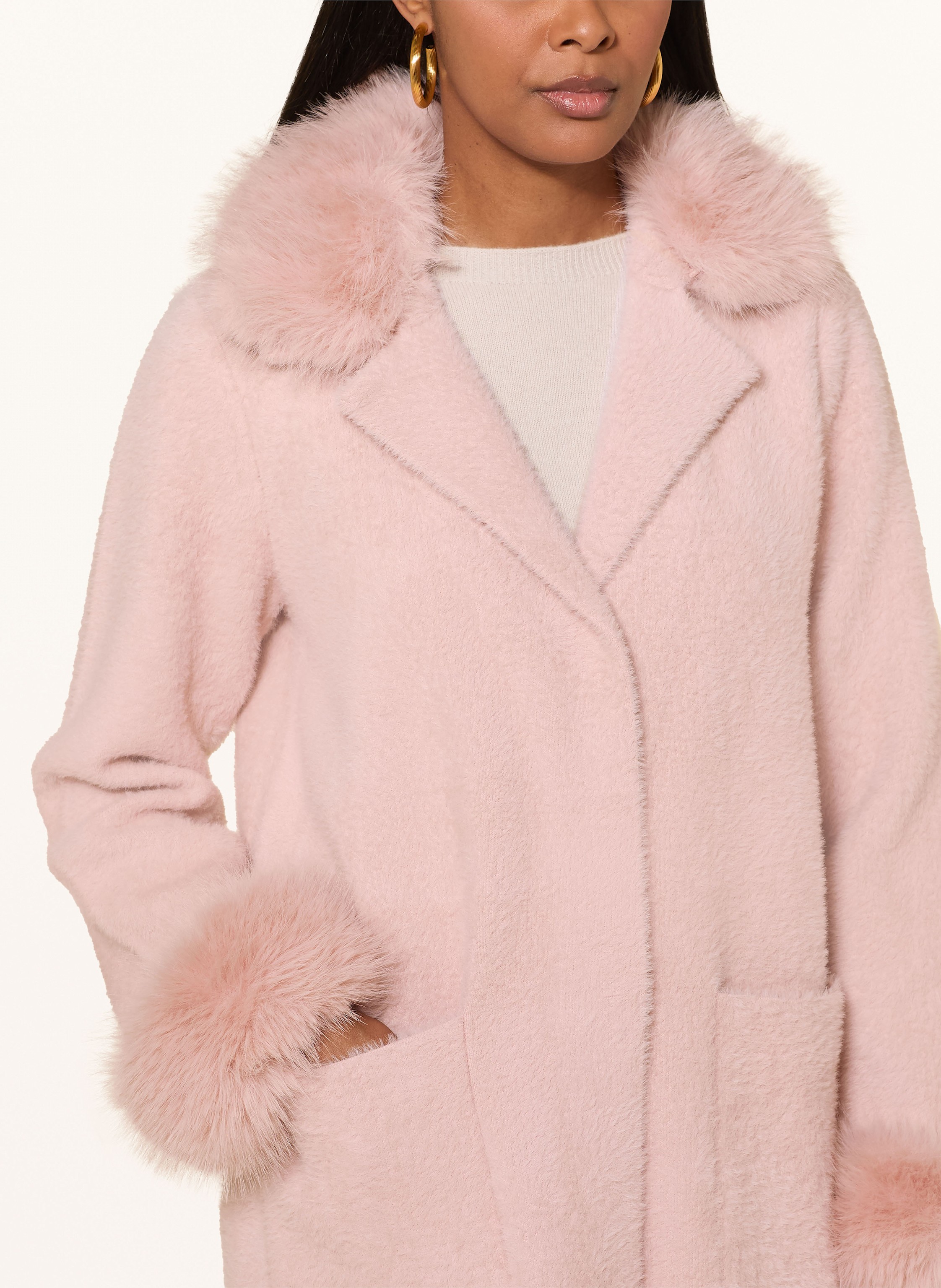 Thumbnail - Joseph Ribkoff Mantel Mit Abnehmbarem Kunstfell rosa