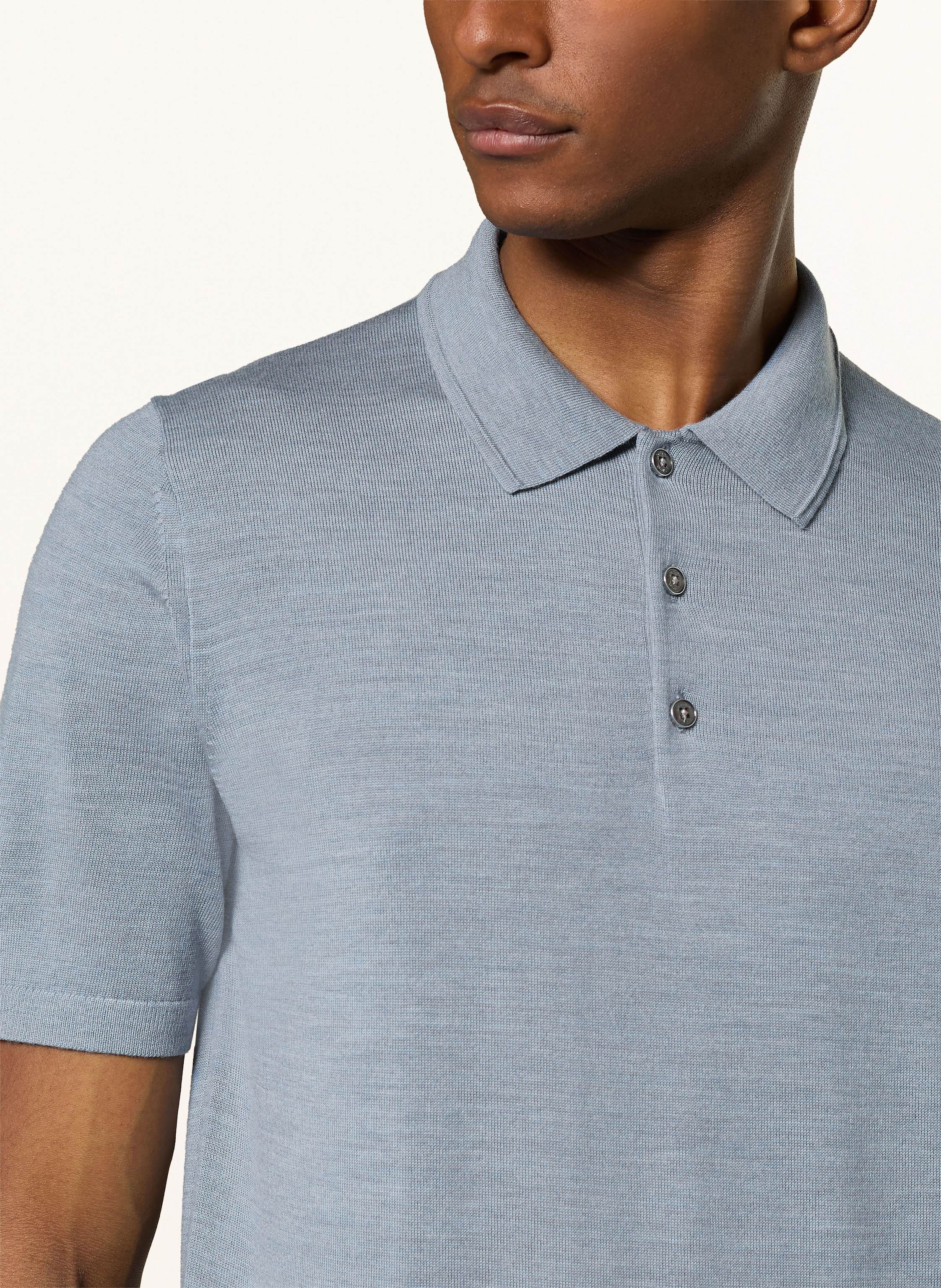 Thumbnail - Reiss Strick-Poloshirt Manor blau