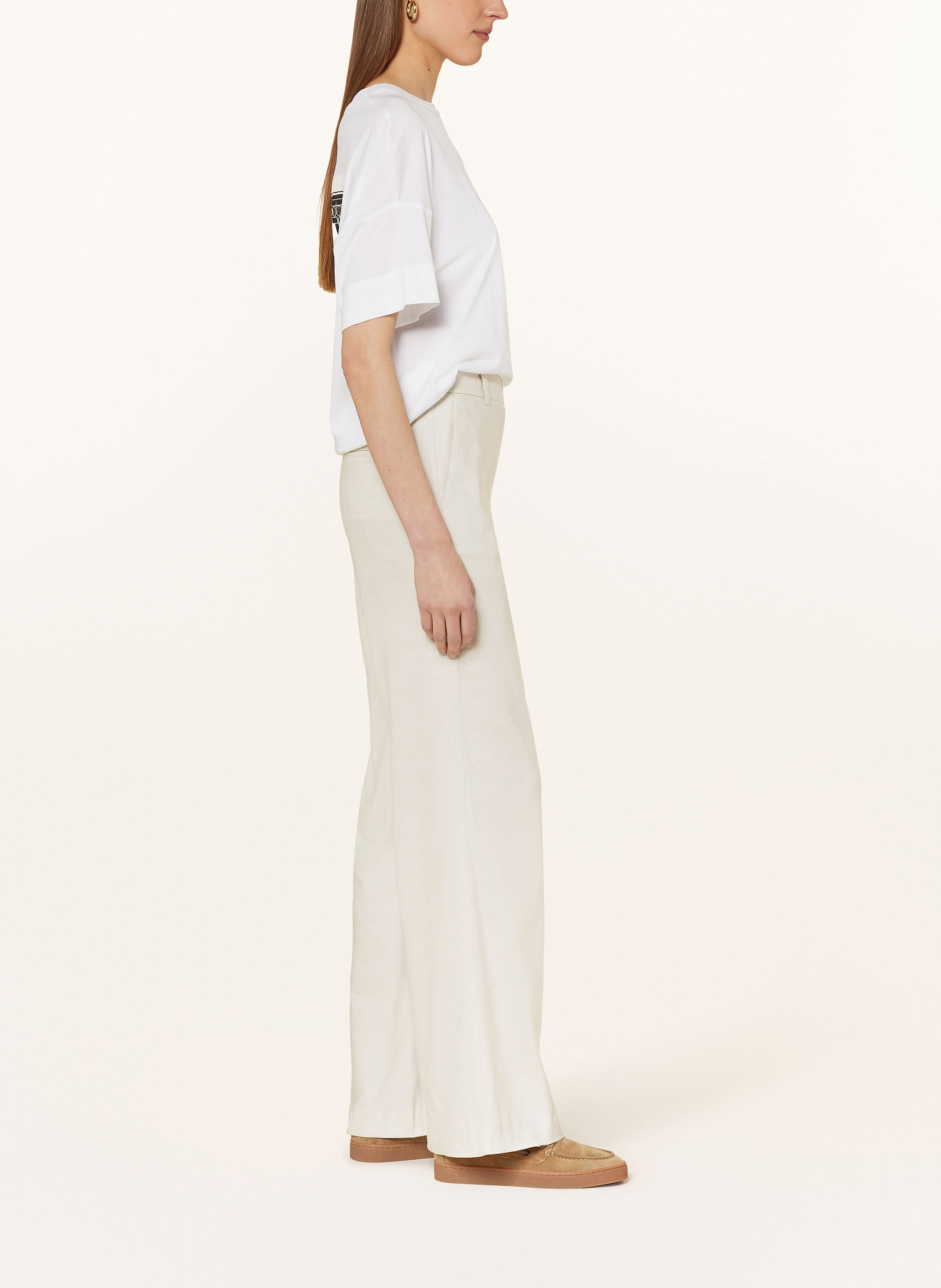 Thumbnail - Marc O'polo Marlenehose Mit Leinen weiss