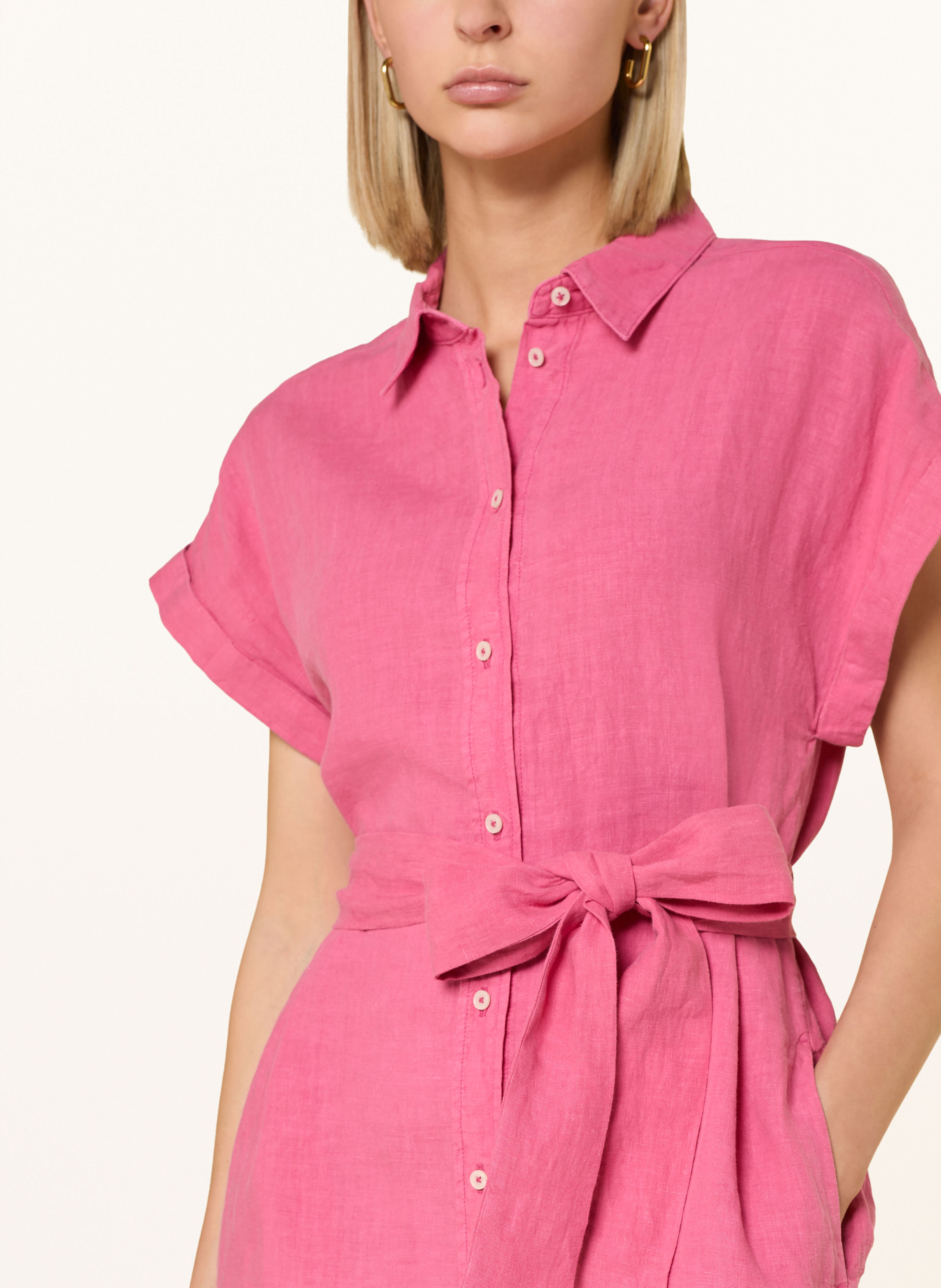 Thumbnail - Marc O'polo Hemdblusenkleid Aus Leinen pink