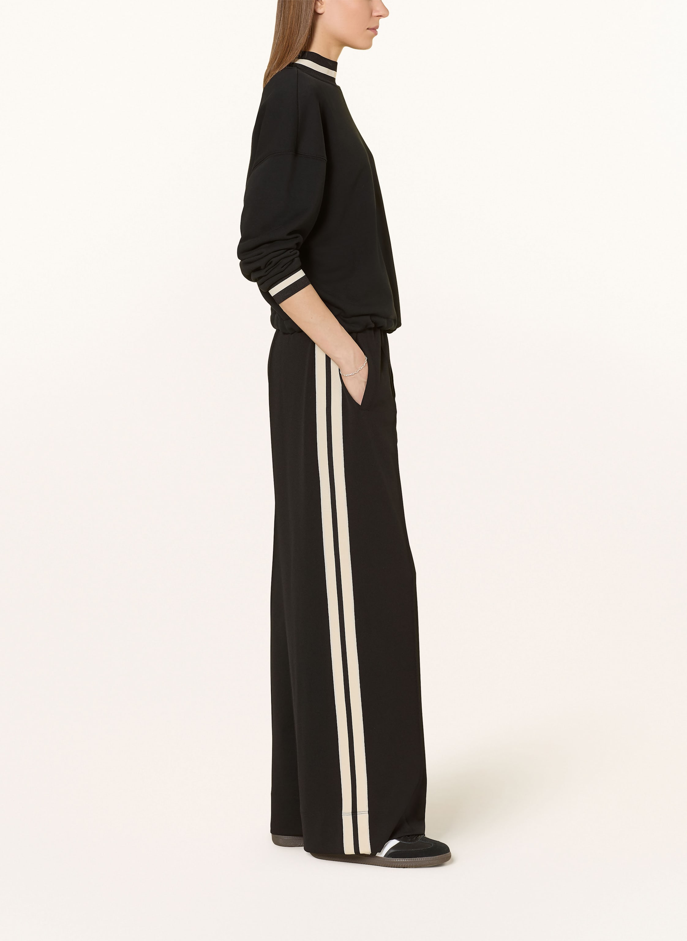 Thumbnail - Marc Aurel Marlenehose Mit Galonstreifen schwarz