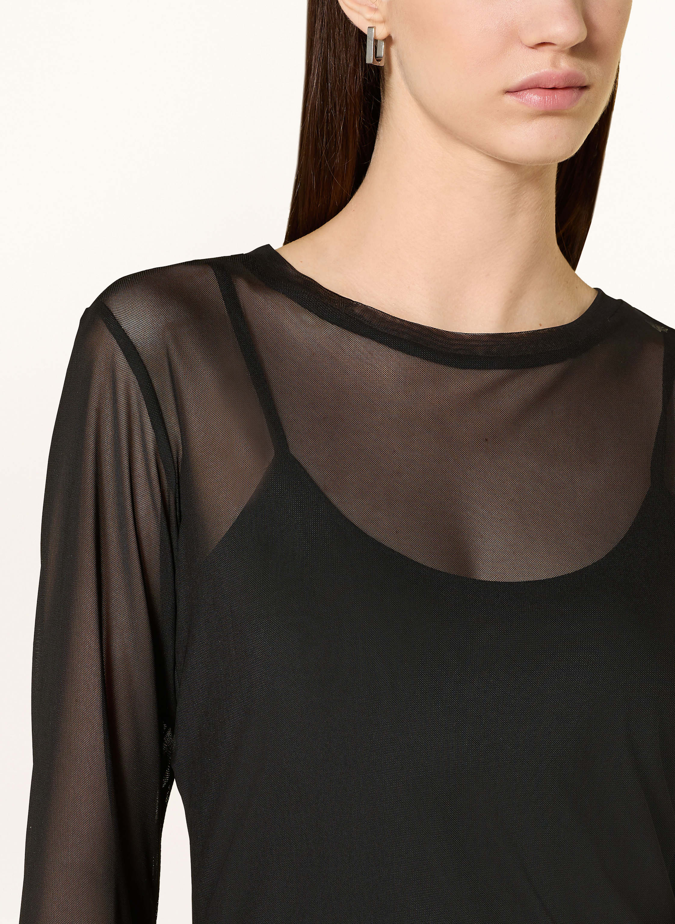 Thumbnail - Marc Aurel Longsleeve Aus Mesh schwarz
