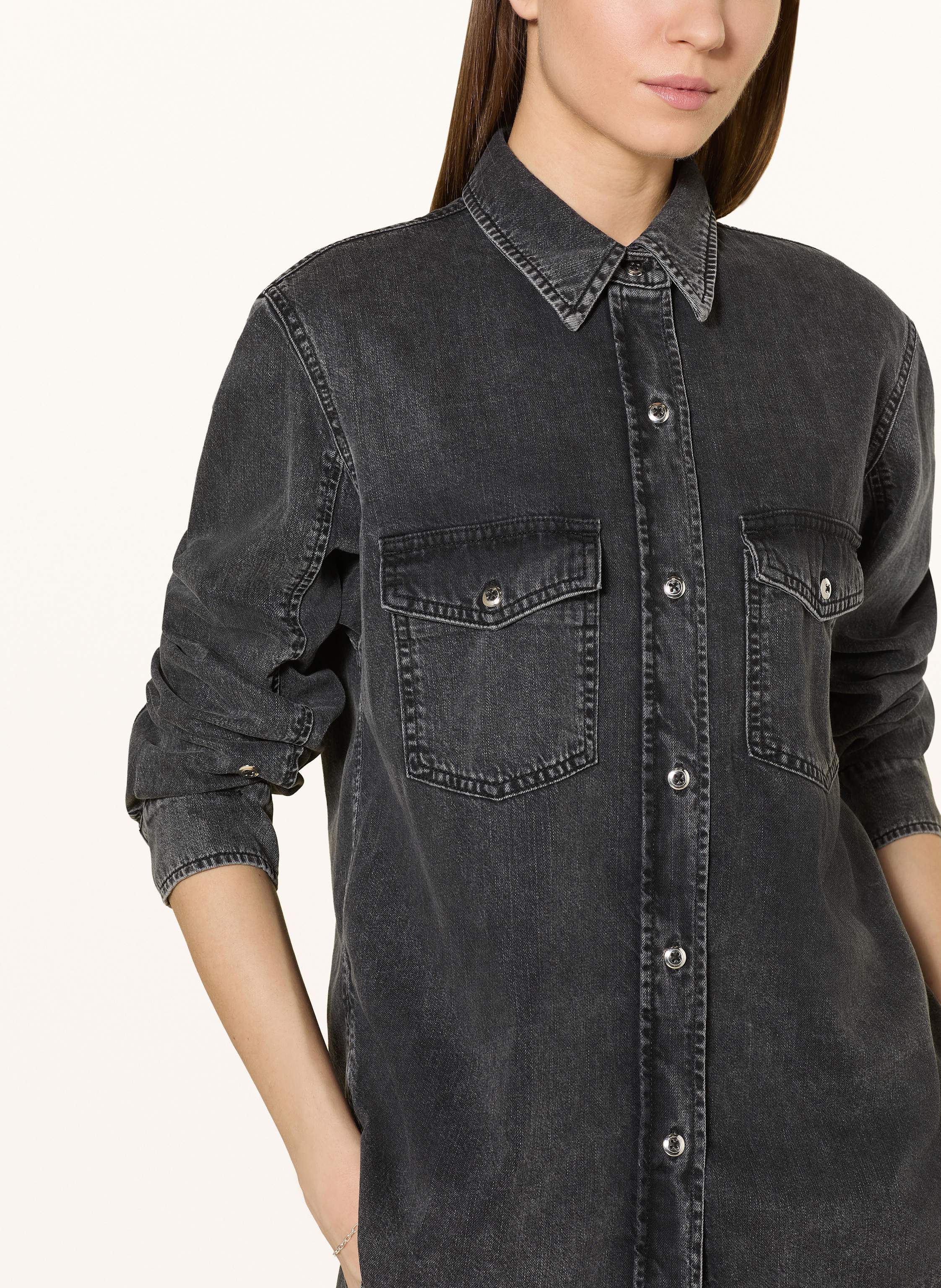 Thumbnail - Marc Aurel Hemdbluse In Jeansoptik grau