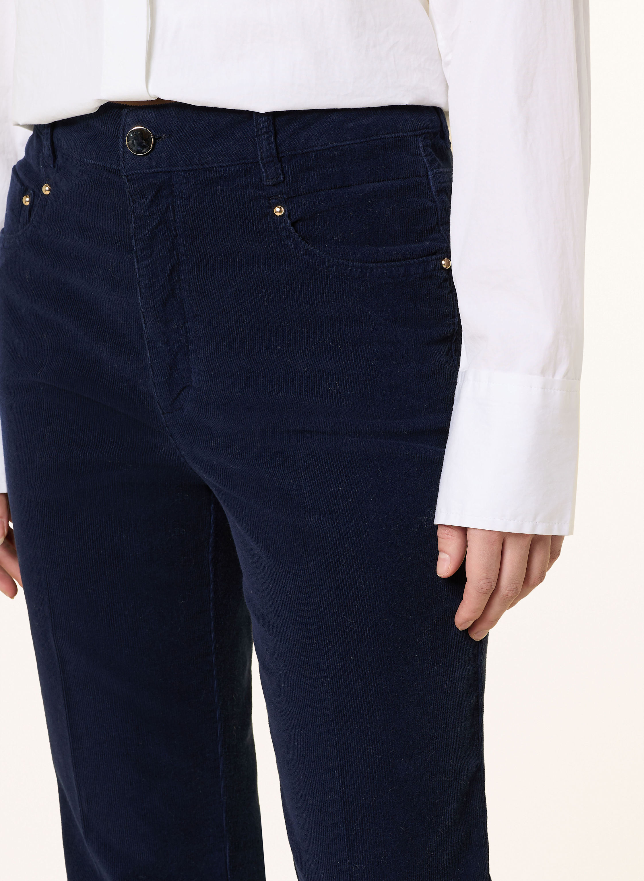 Thumbnail - Marc Aurel Bootcut-Hose Aus Cord blau