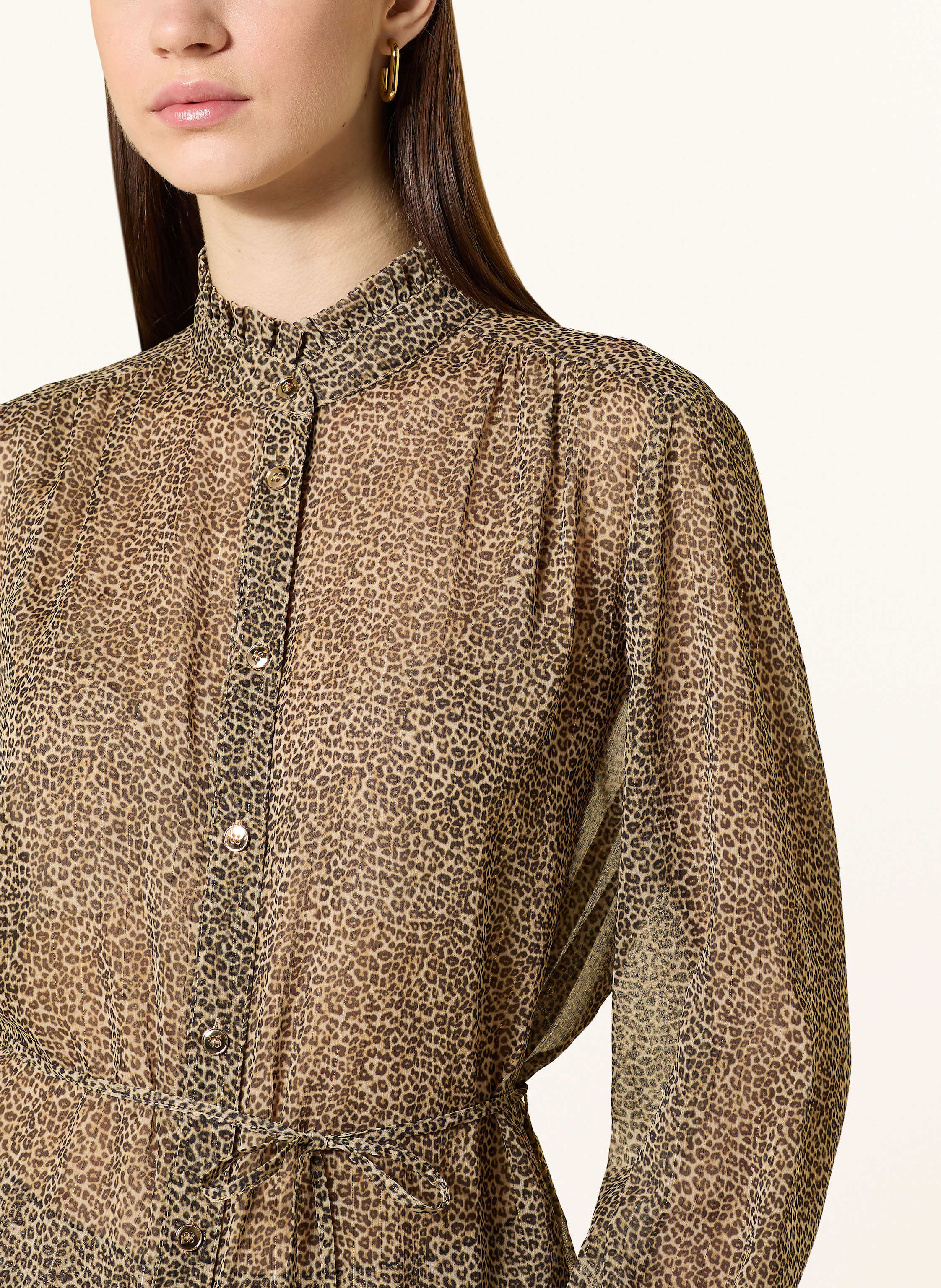 Thumbnail - Marc Aurel Bluse Mit Glitzergarn braun