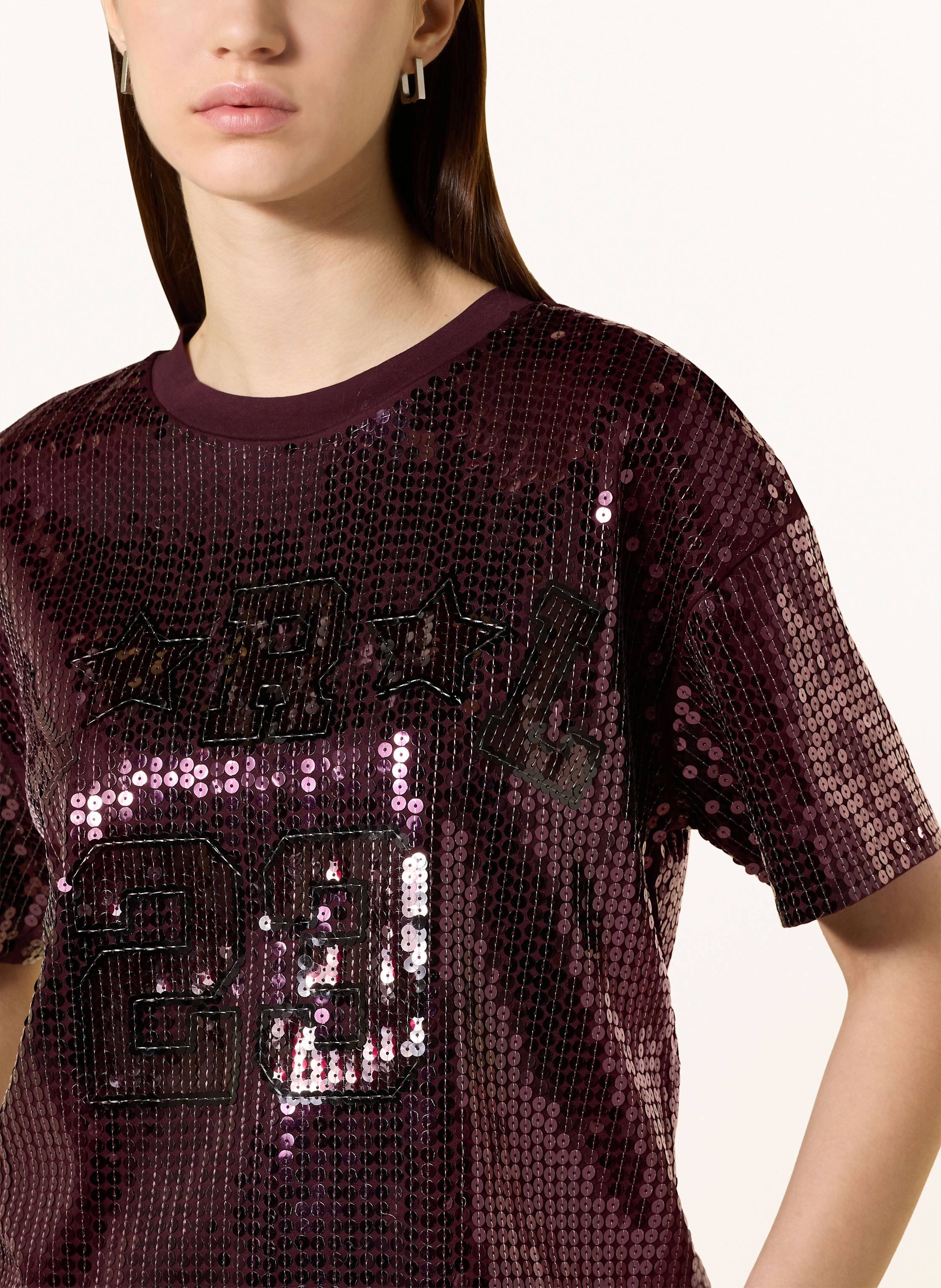 Thumbnail - Marc Aurel T-Shirt Mit Pailletten rot